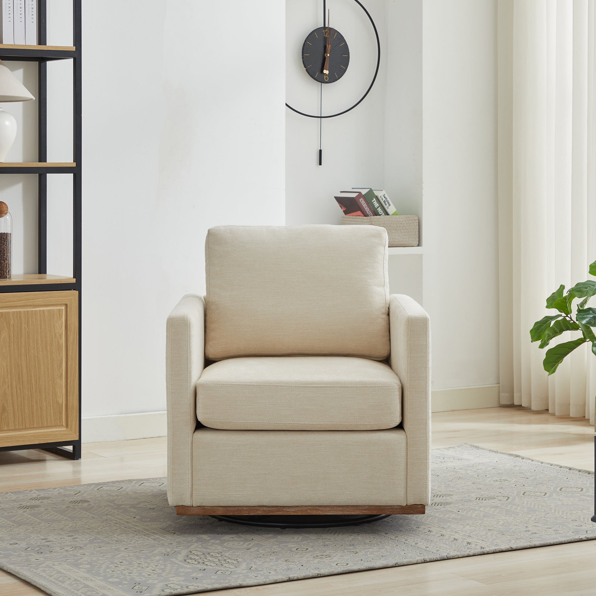Modern Square Upholstered Swivel Accent Chair