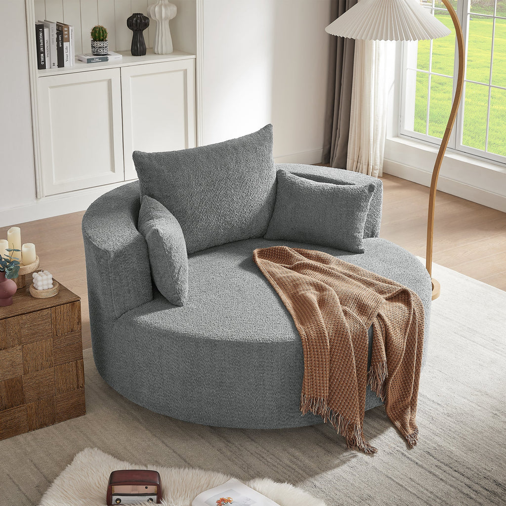 Crossley Oversized Swivel Barrel Accent Chair