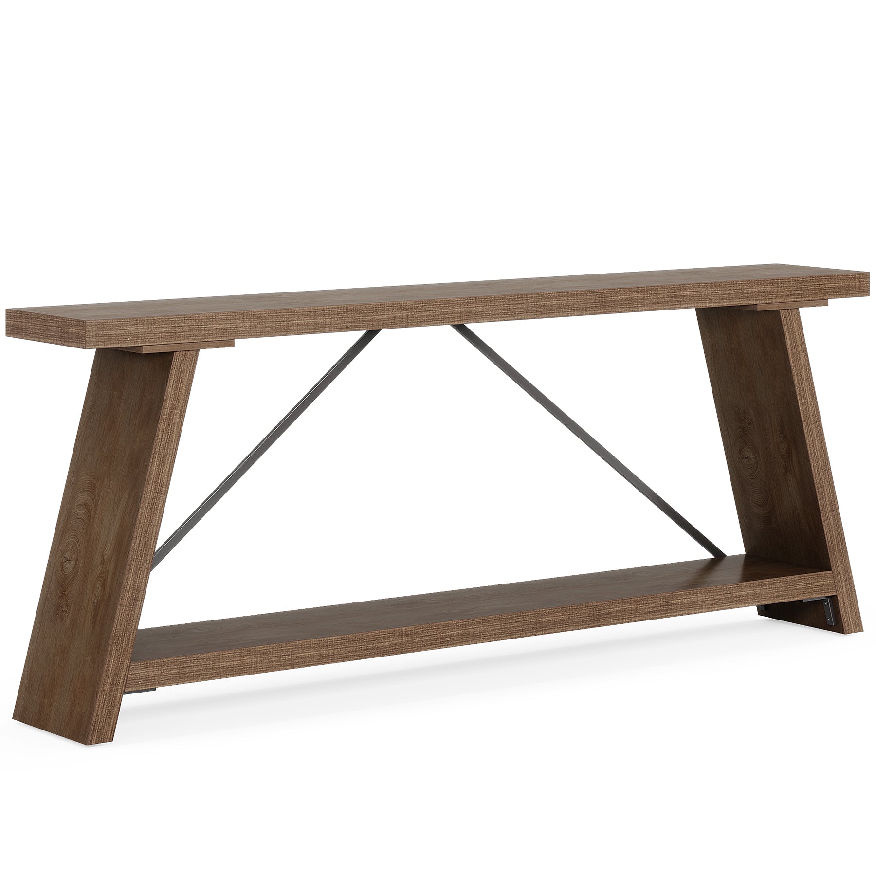 Willowford Industrial Console Table with 2-Tier Storage Shelves