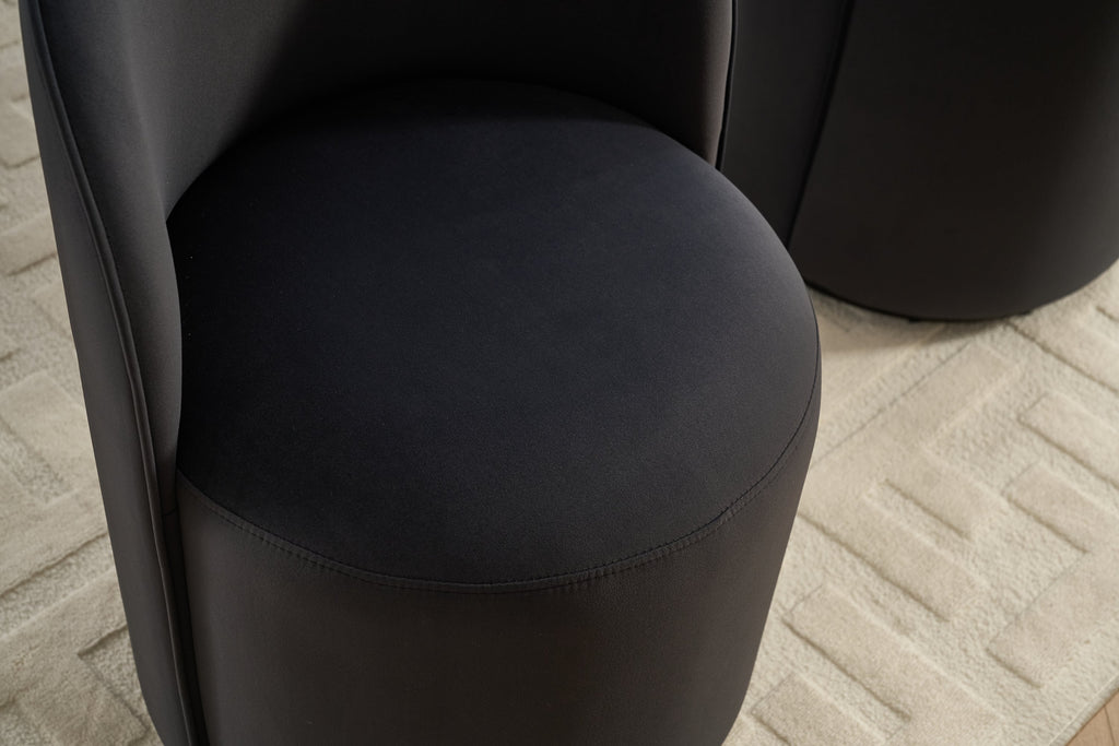 Ashcombe Mid Century Modern Round Velvet Dining Chair