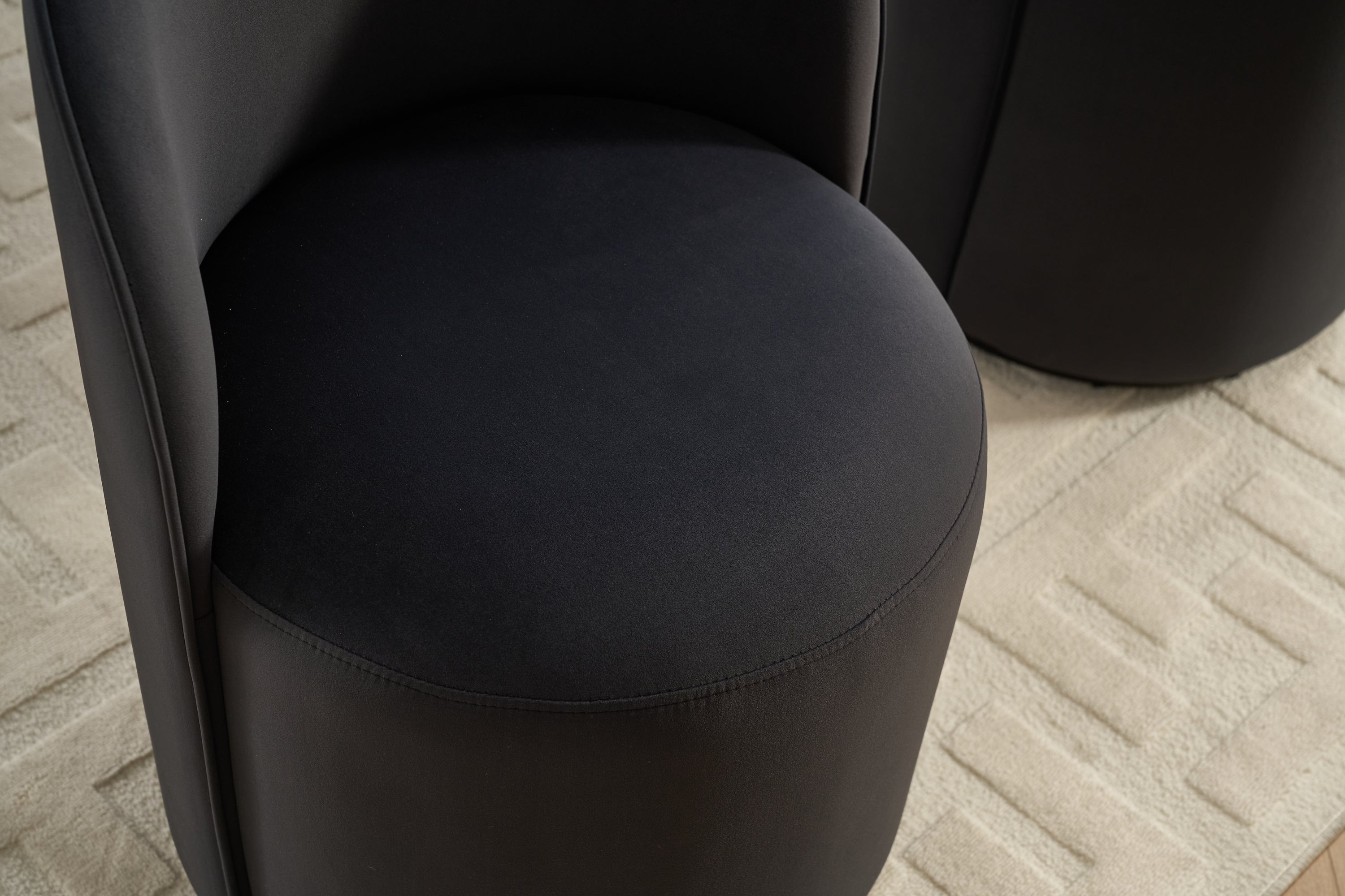 Ashcombe Mid Century Modern Round Velvet Dining Chair