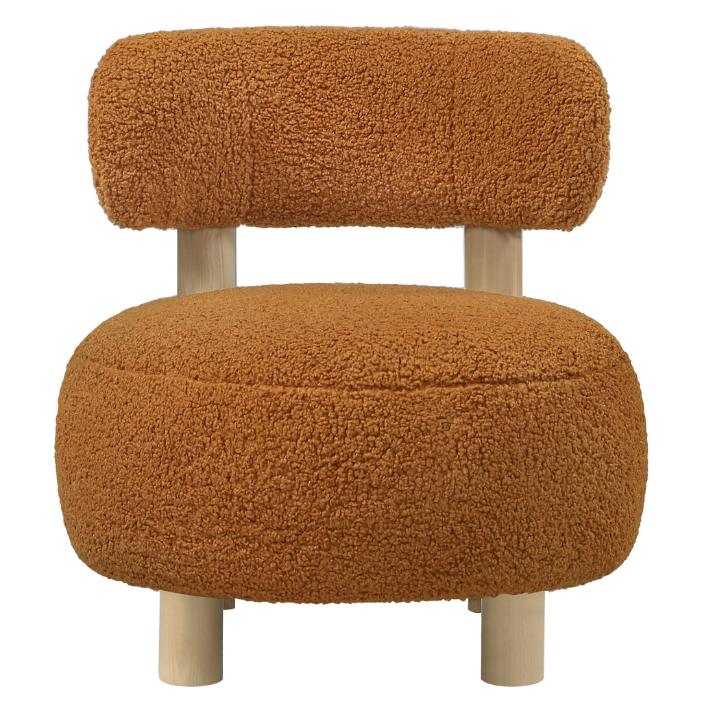 Modern Boucle Upholstered Barrel Back Accent Chair