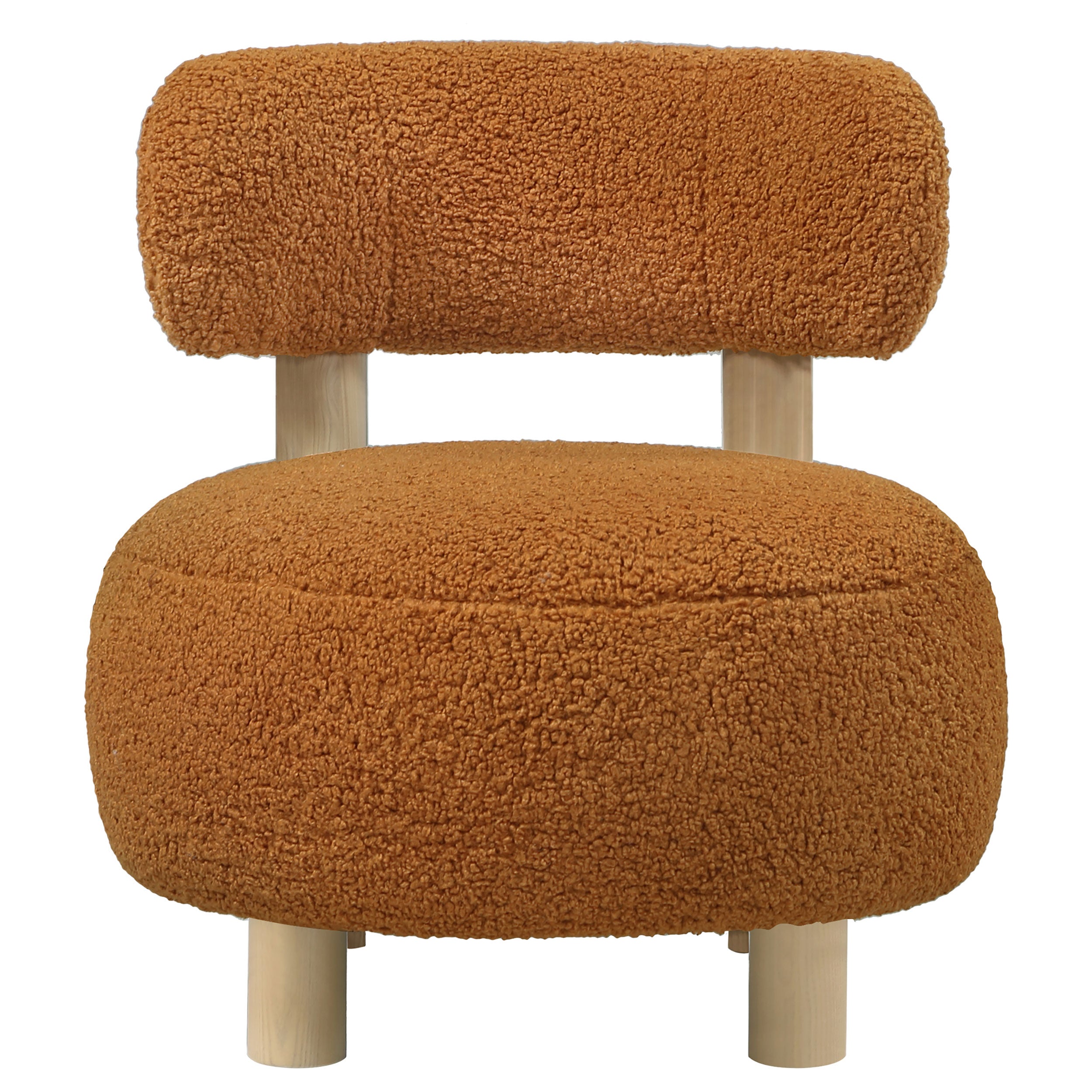 Modern Boucle Upholstered Barrel Back Accent Chair