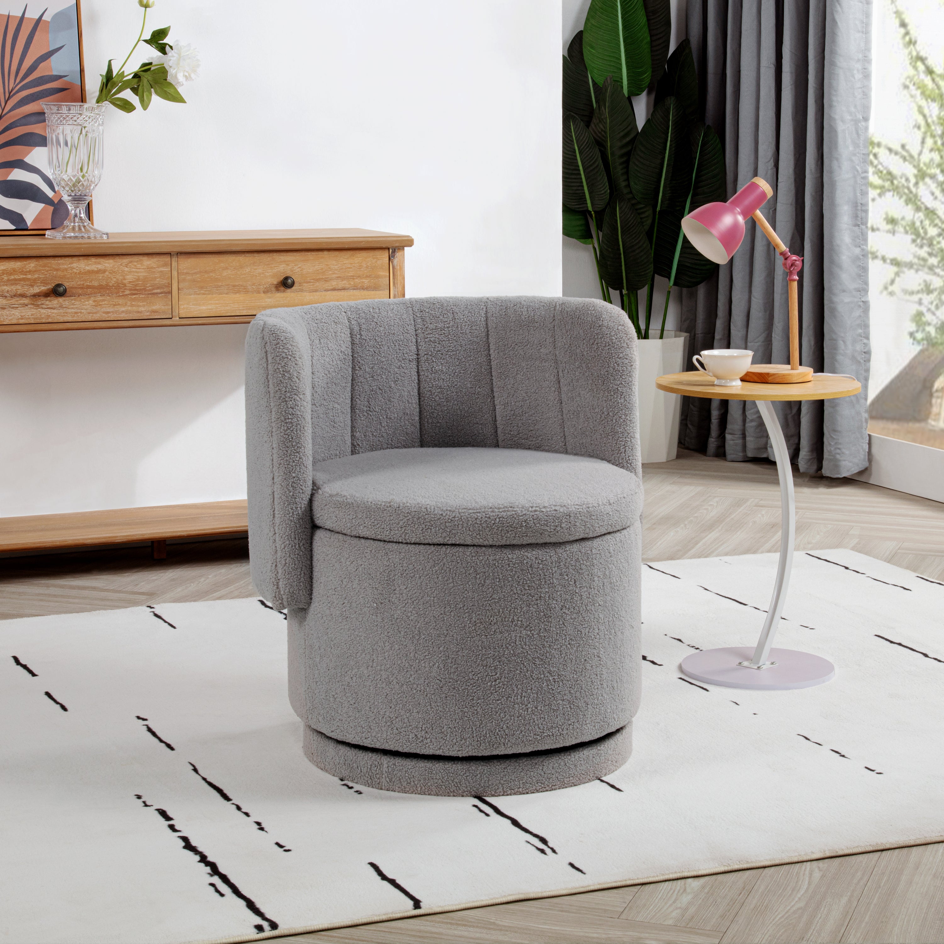360 Degree Swivel Back Sofa Chair With Storage Space