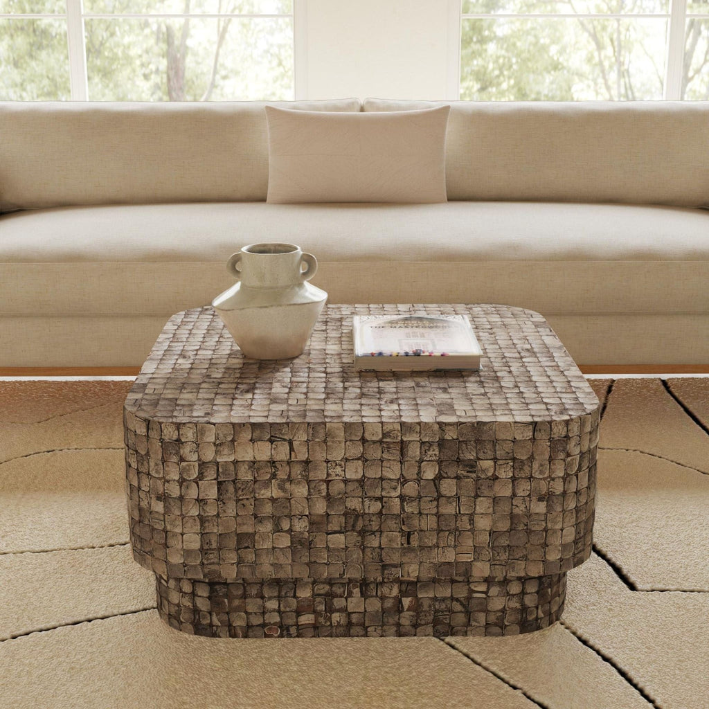 Samoa Square Coconut Shell Coffee Table