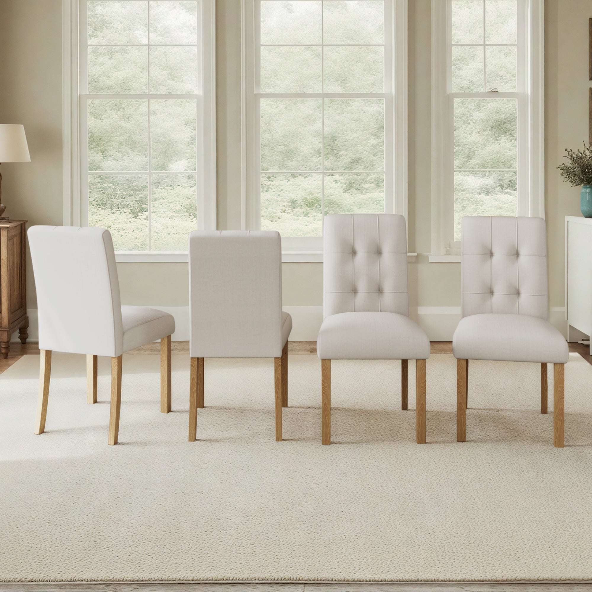Franklin Tufted Upholstered Dining Chairs, Set of 4
