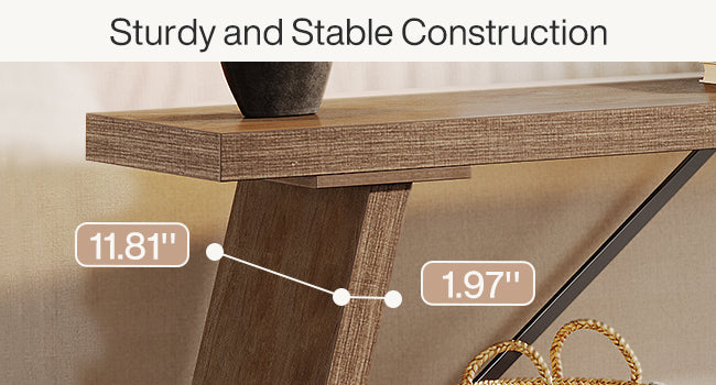 Willowford Industrial Console Table with 2-Tier Storage Shelves