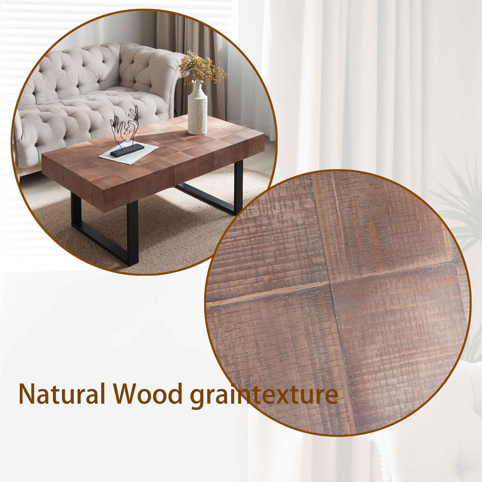Rustic Industrial Wood Coffee Table