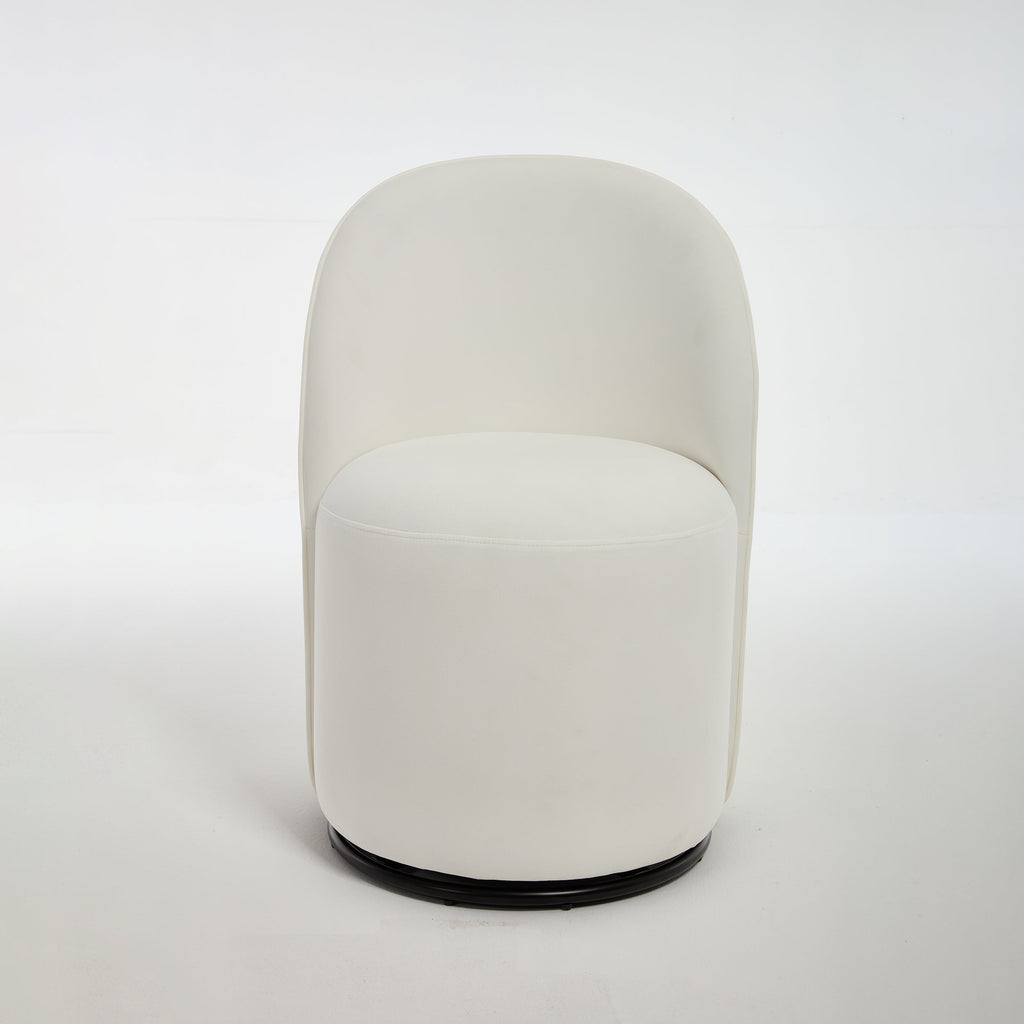 Ashcombe Mid Century Modern Round Velvet Dining Chair