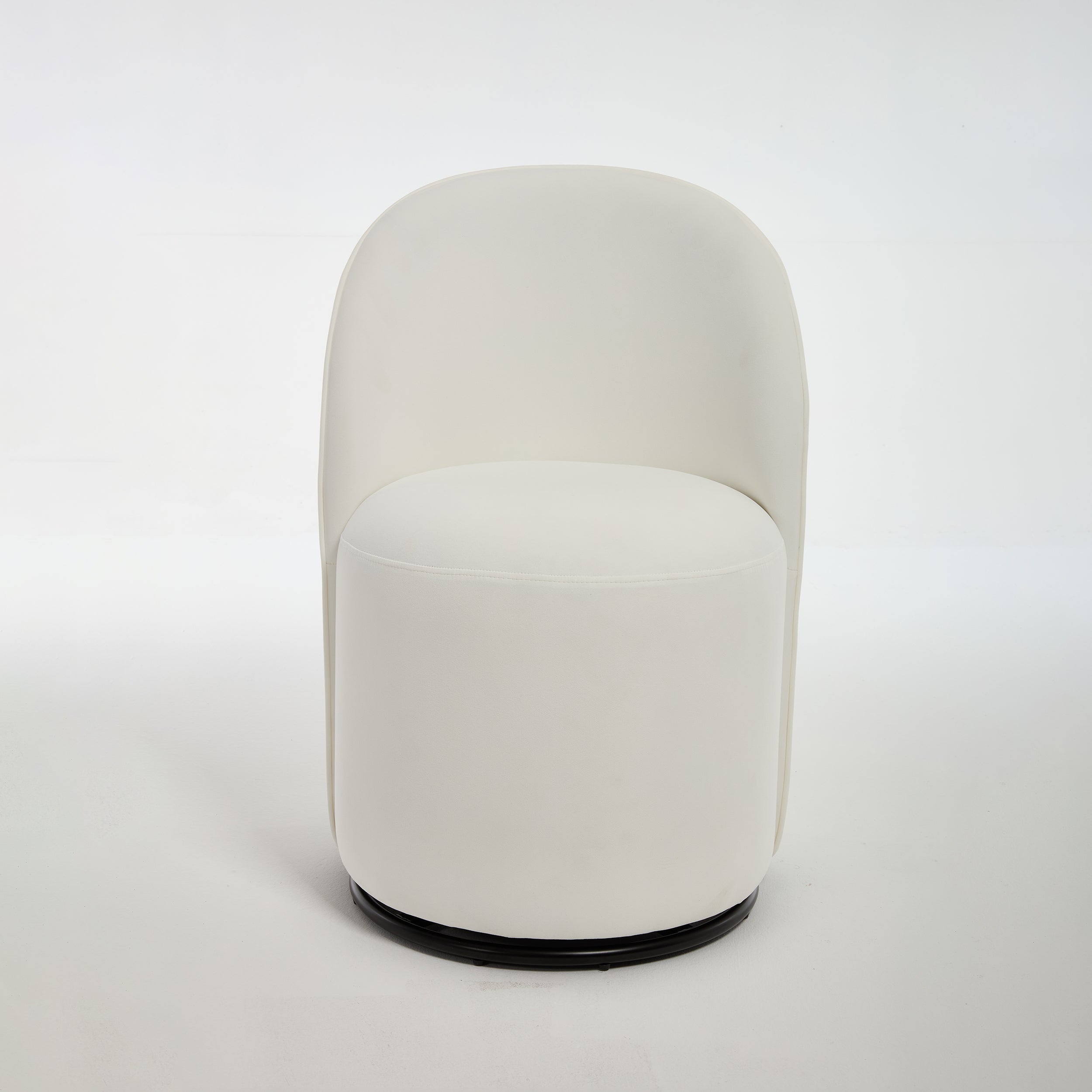 Ashcombe Mid Century Modern Round Velvet Dining Chair