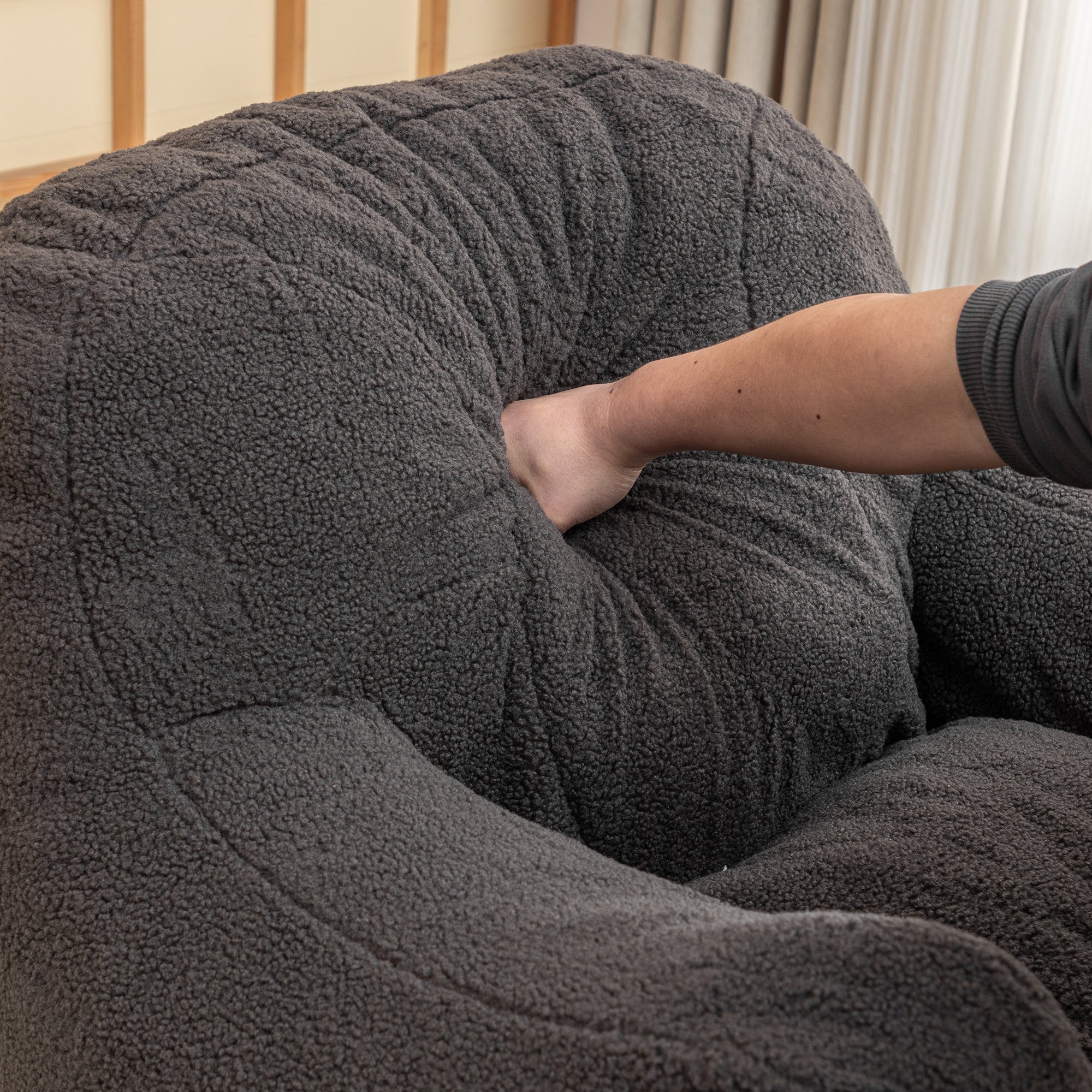 Tufted Memory Foam Bean Bag Chair
