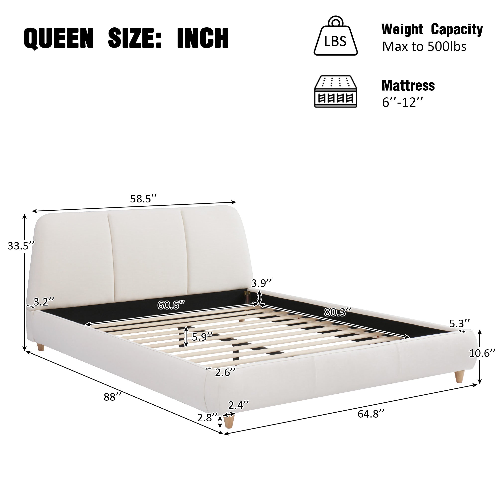 Modern Linen Upholstered Bed