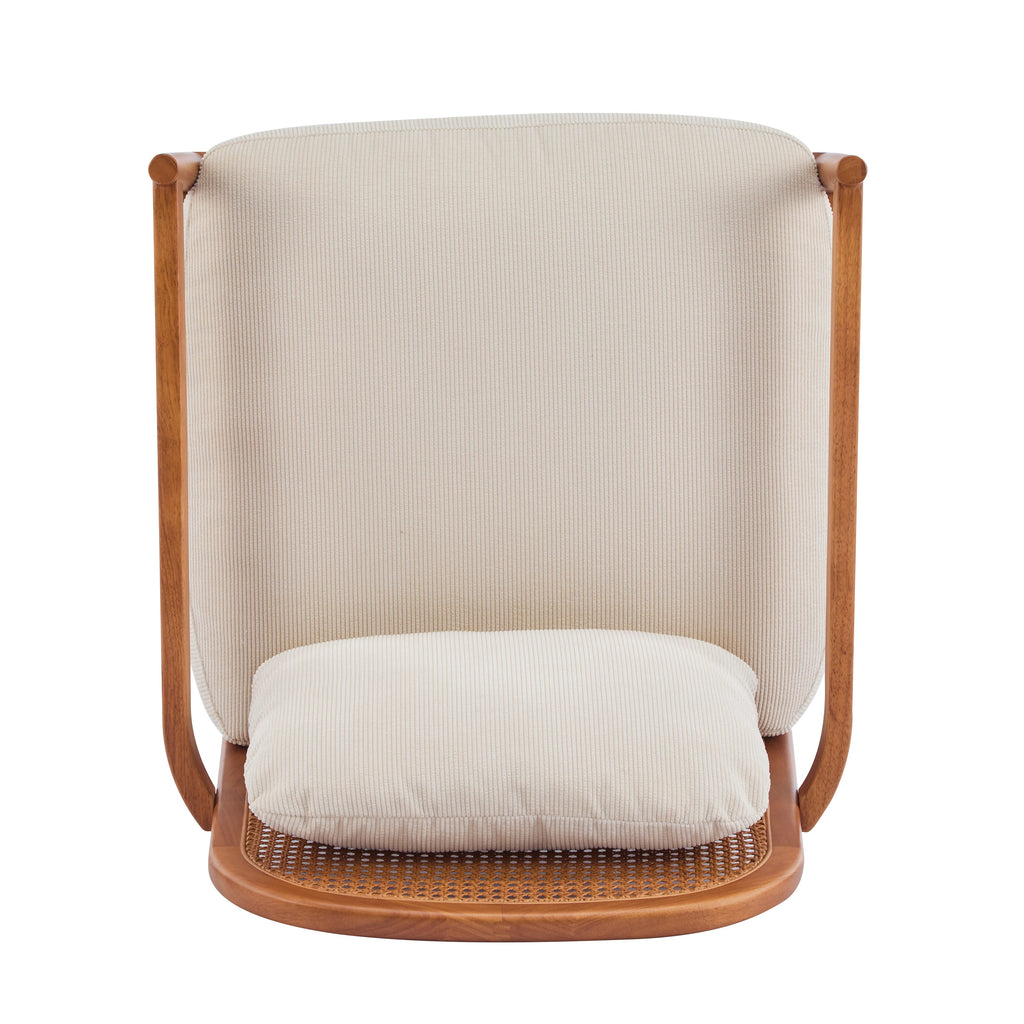 Elliston Rattan Backrest Solid Wood Accent Chair with Cushions, Set of 2