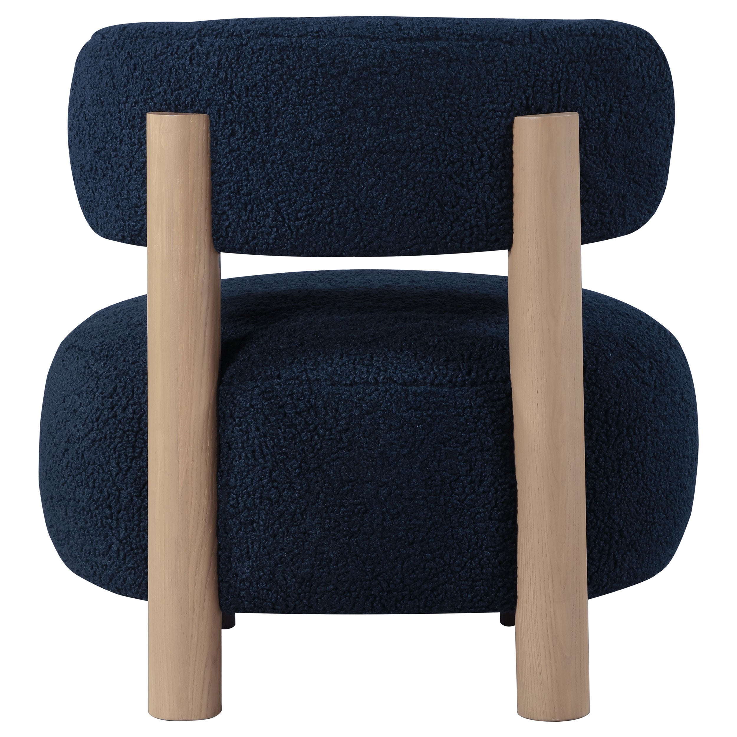 Modern Boucle Upholstered Barrel Back Accent Chair