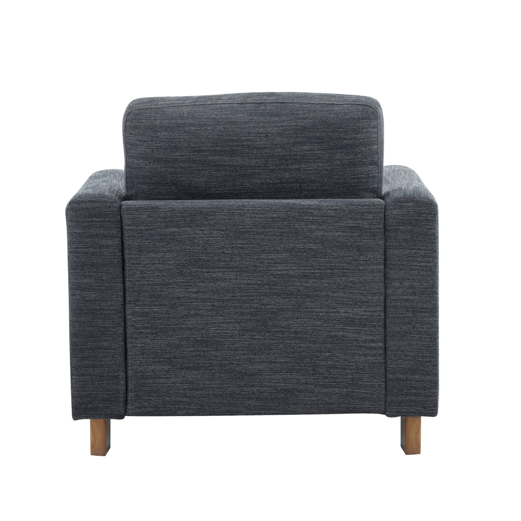 Harmonia Fabric Upholstered Accent Chair with Wood Accent