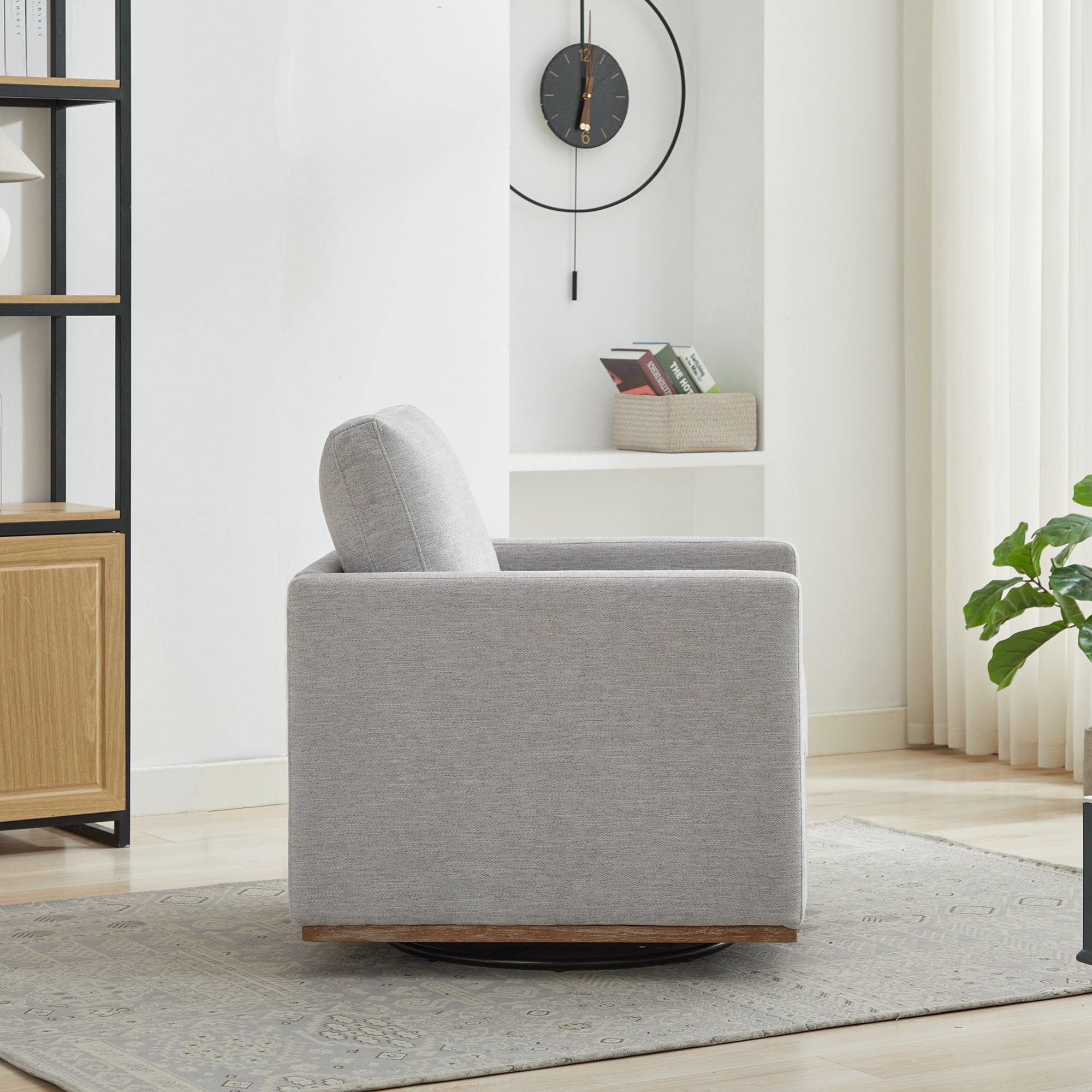 Modern Square Upholstered Swivel Accent Chair