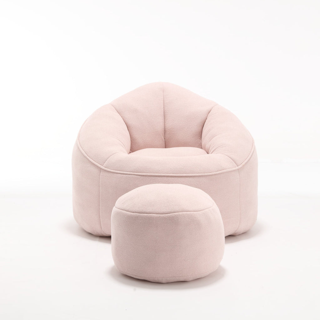 Bean Bag Sofa Chair with High-Pressure Foam and Footrest