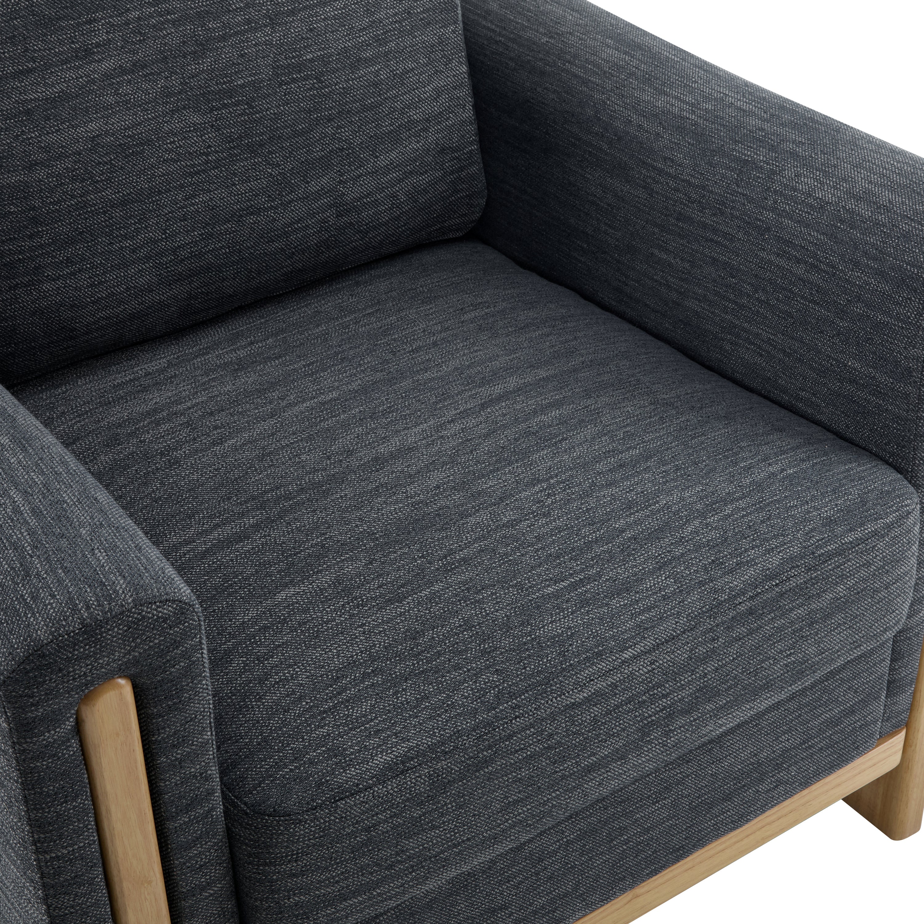Harmonia Fabric Upholstered Accent Chair with Wood Accent