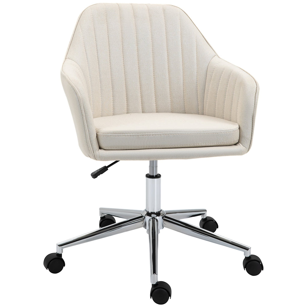 Swivel Desk Chair with Tub Shape Design & Lined Pattern Back