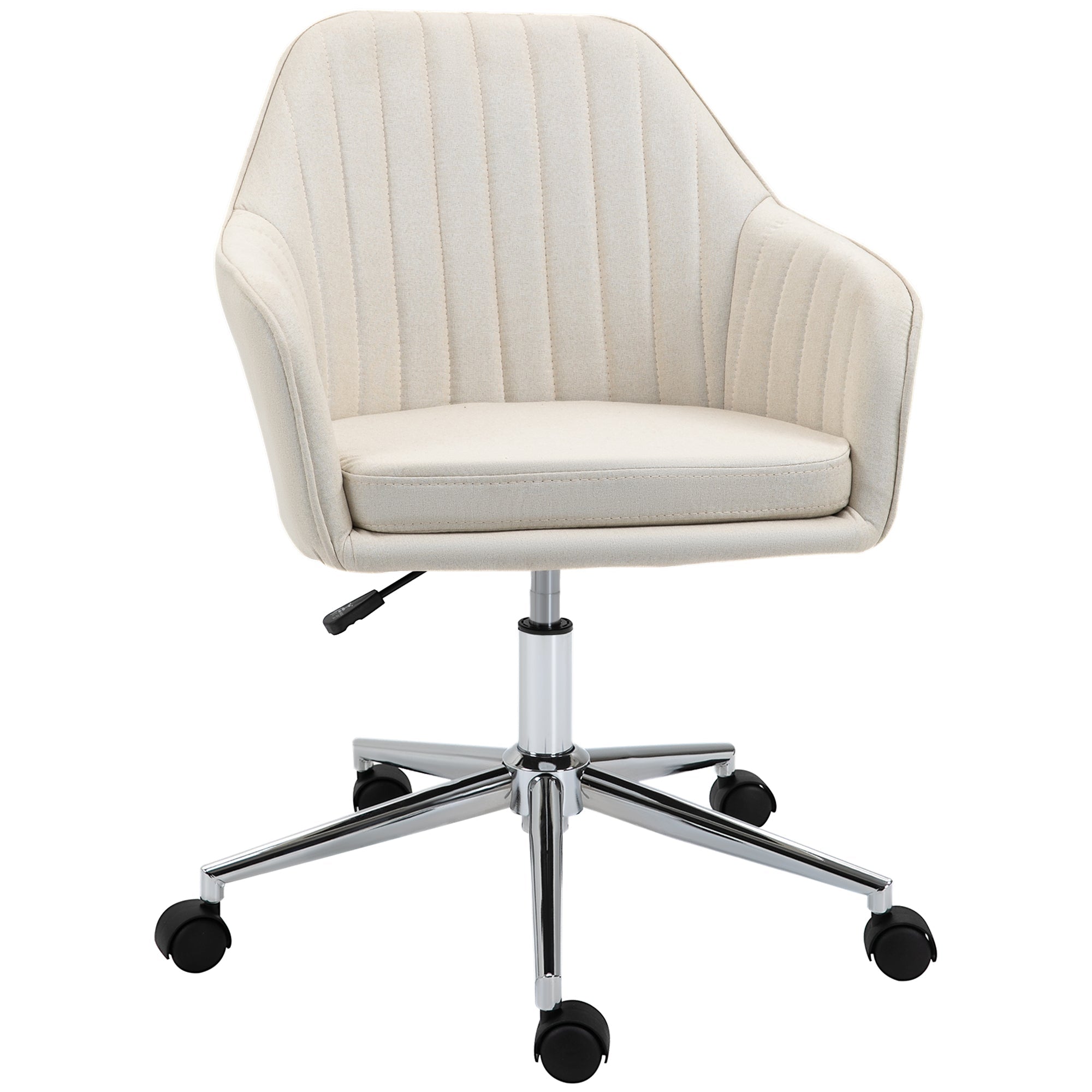 Swivel Desk Chair with Tub Shape Design & Lined Pattern Back
