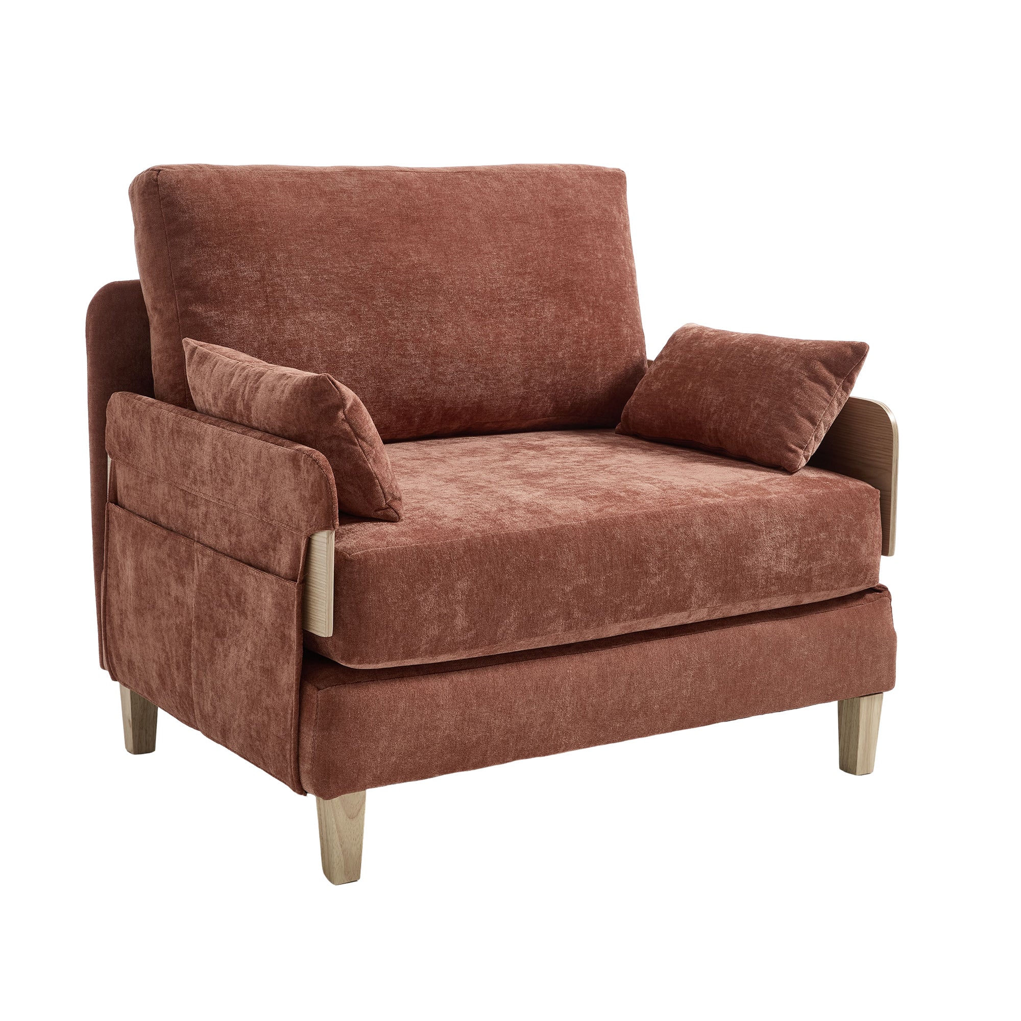Mid-Century Modern Chenille Foldable Sofa Bed Recliner