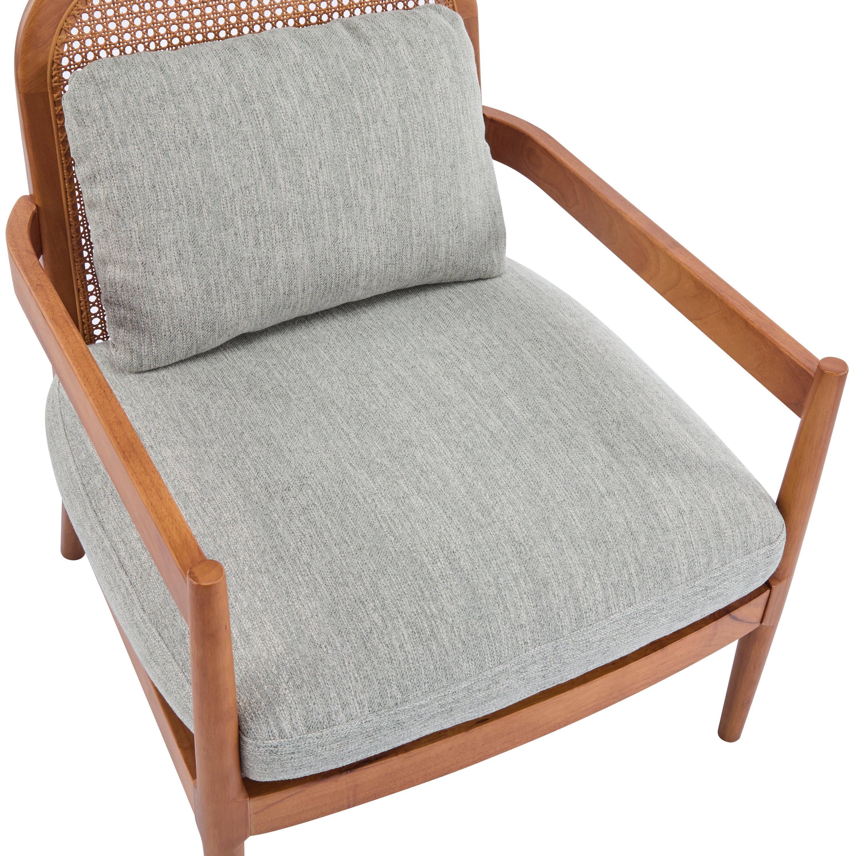 Elliston Rattan Backrest Solid Wood Accent Chair with Cushions, Set of 2