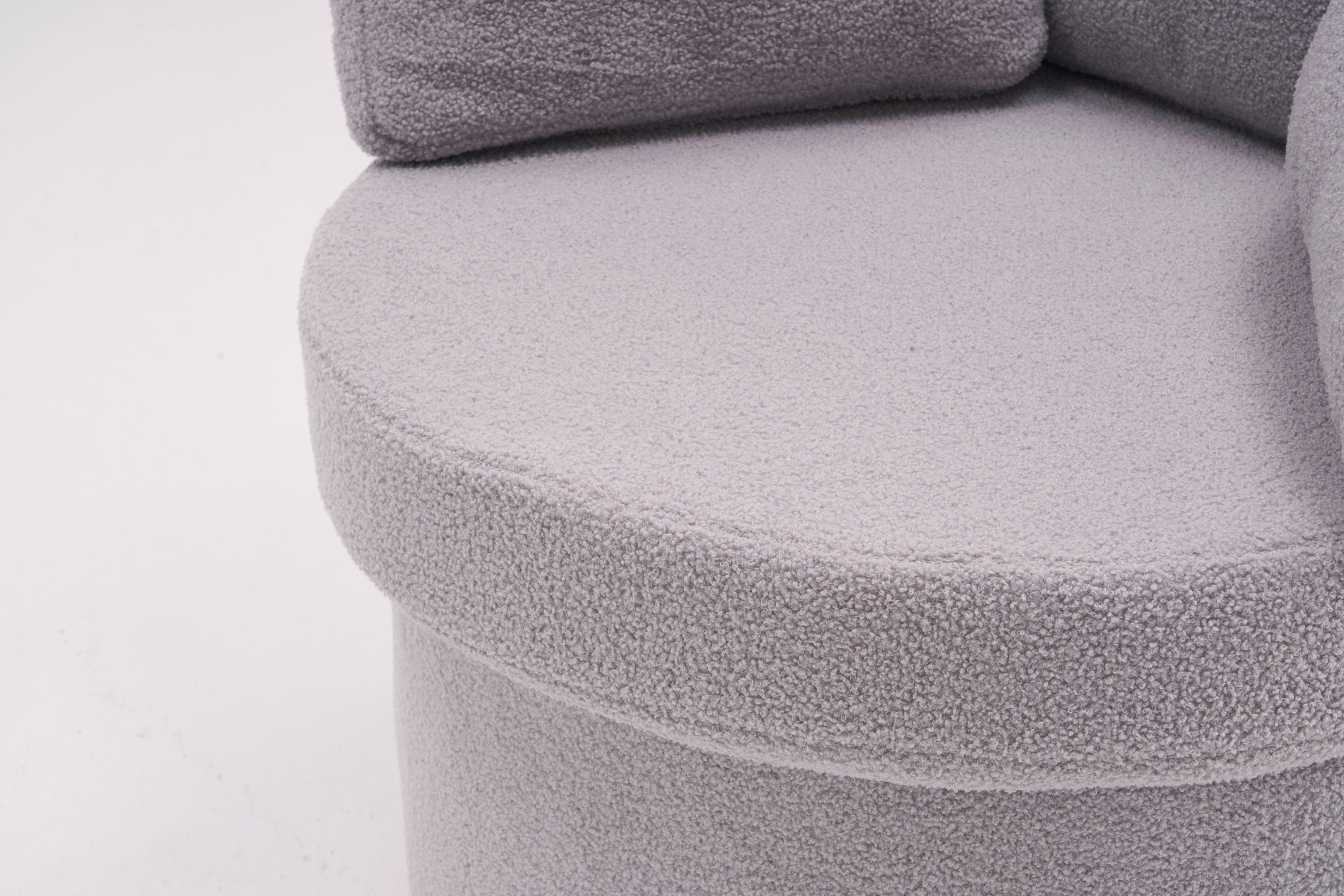 Teddy Fabric Swivel And Storage Chair With Back Cushion