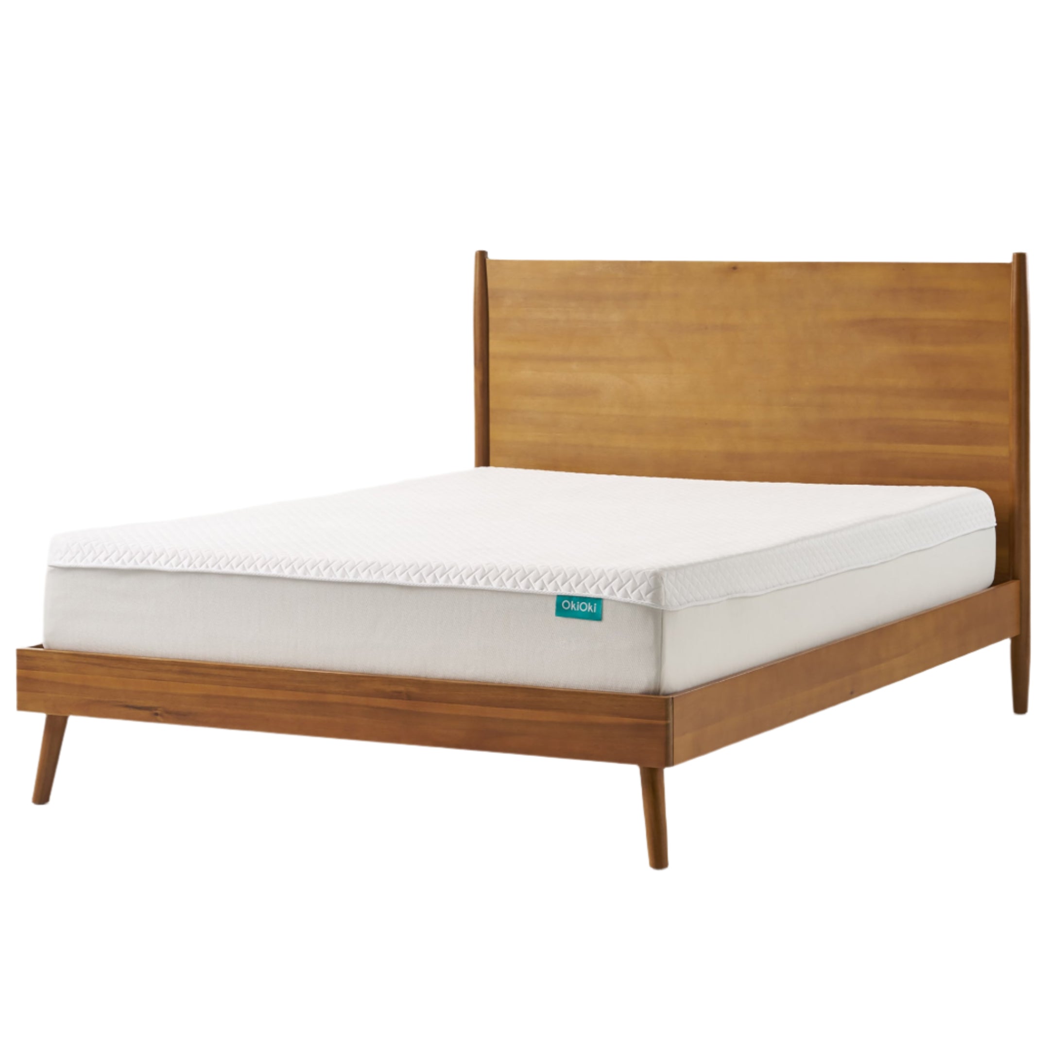 Oki Oki Mid-Century Modern Wooden Bed