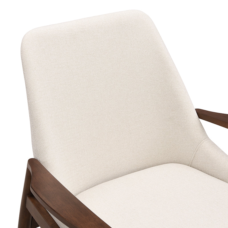 Faux Leather Mid-Century Modern Armchair with Solid Wood Frame