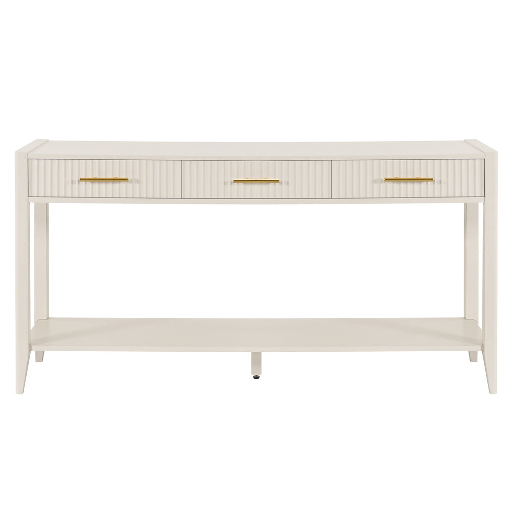Fluted Drawer Contemporary Entryway Console Table