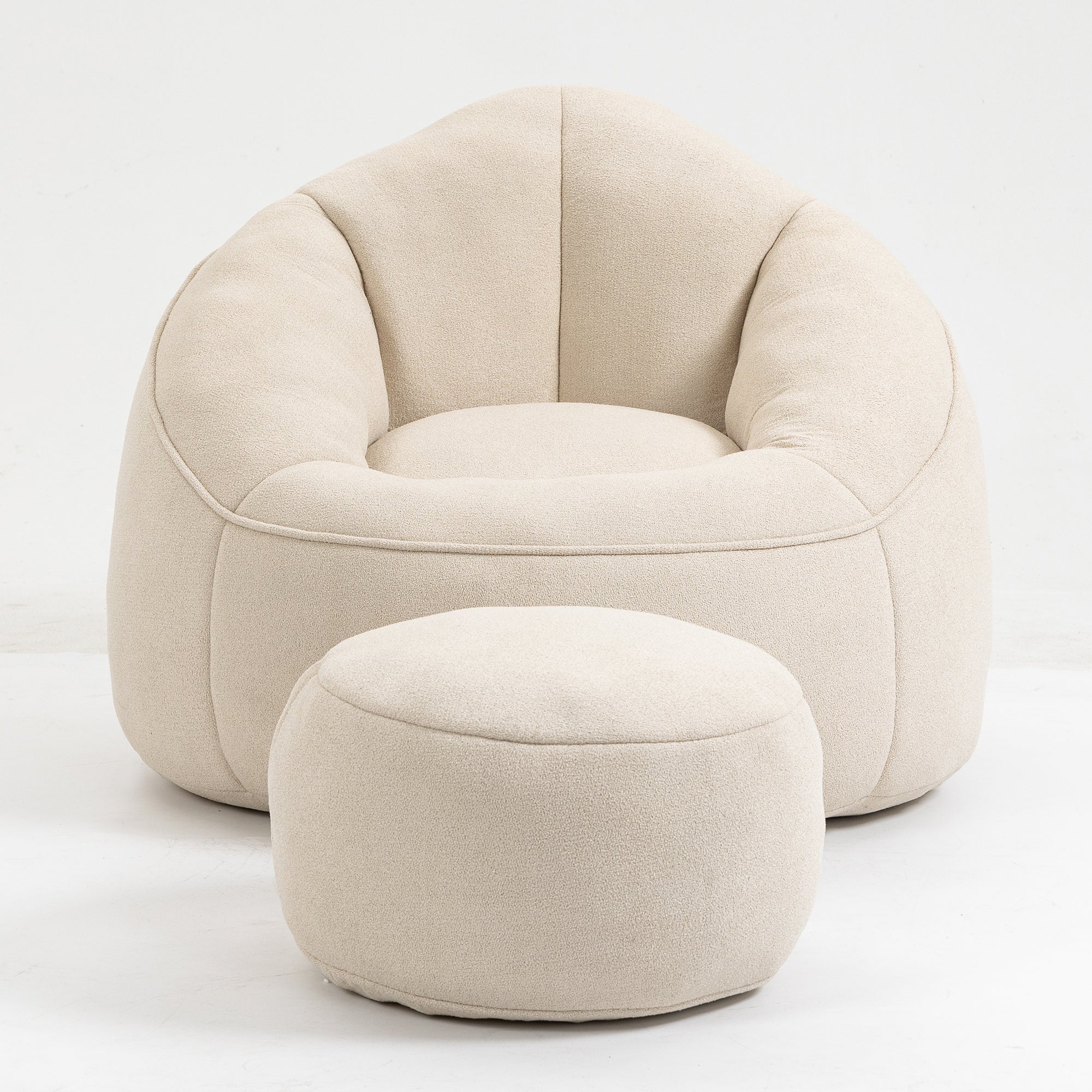 Bean Bag Sofa Chair with High-Pressure Foam and Footrest