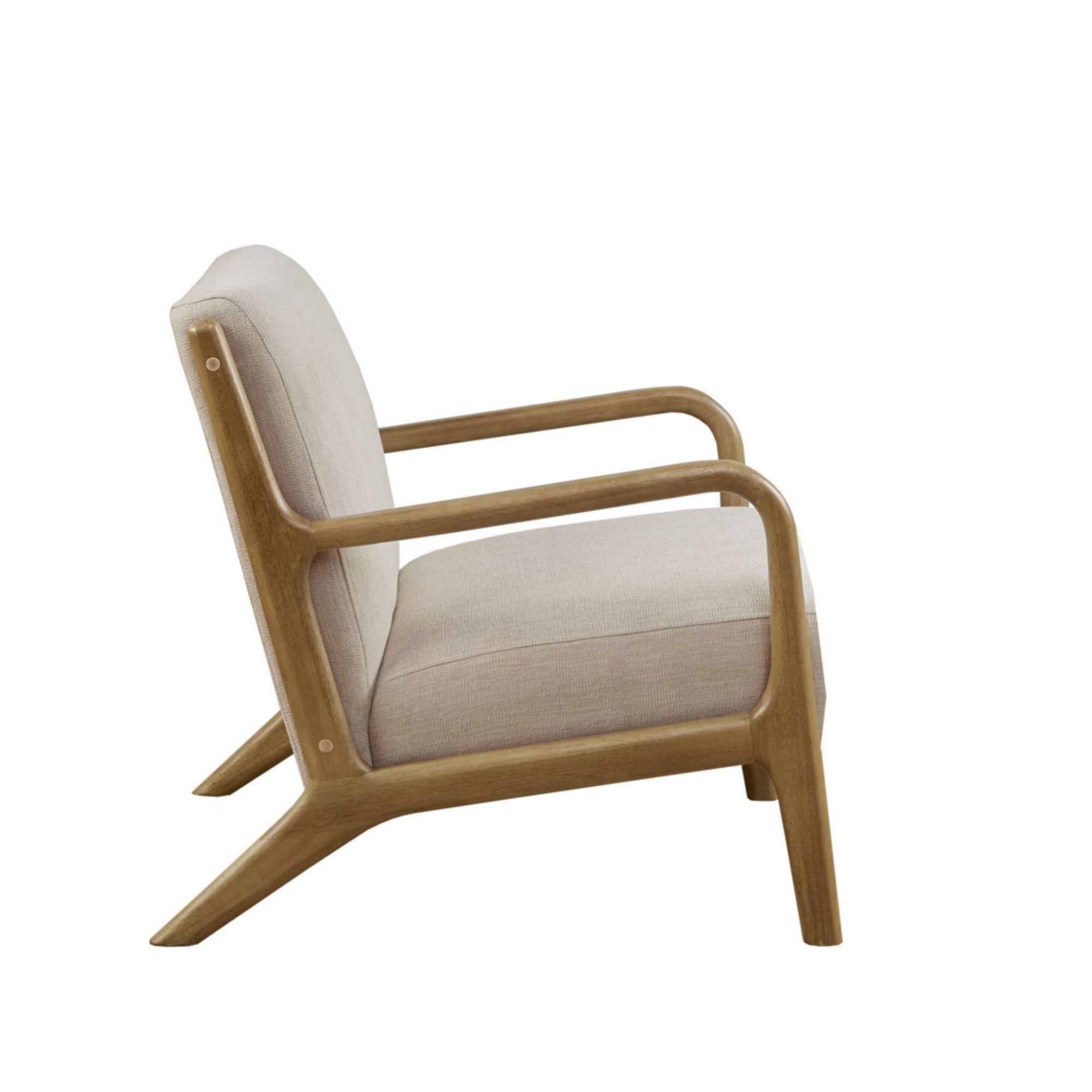 Mid-Century Lounge Accent Chair with Upholstered Seat