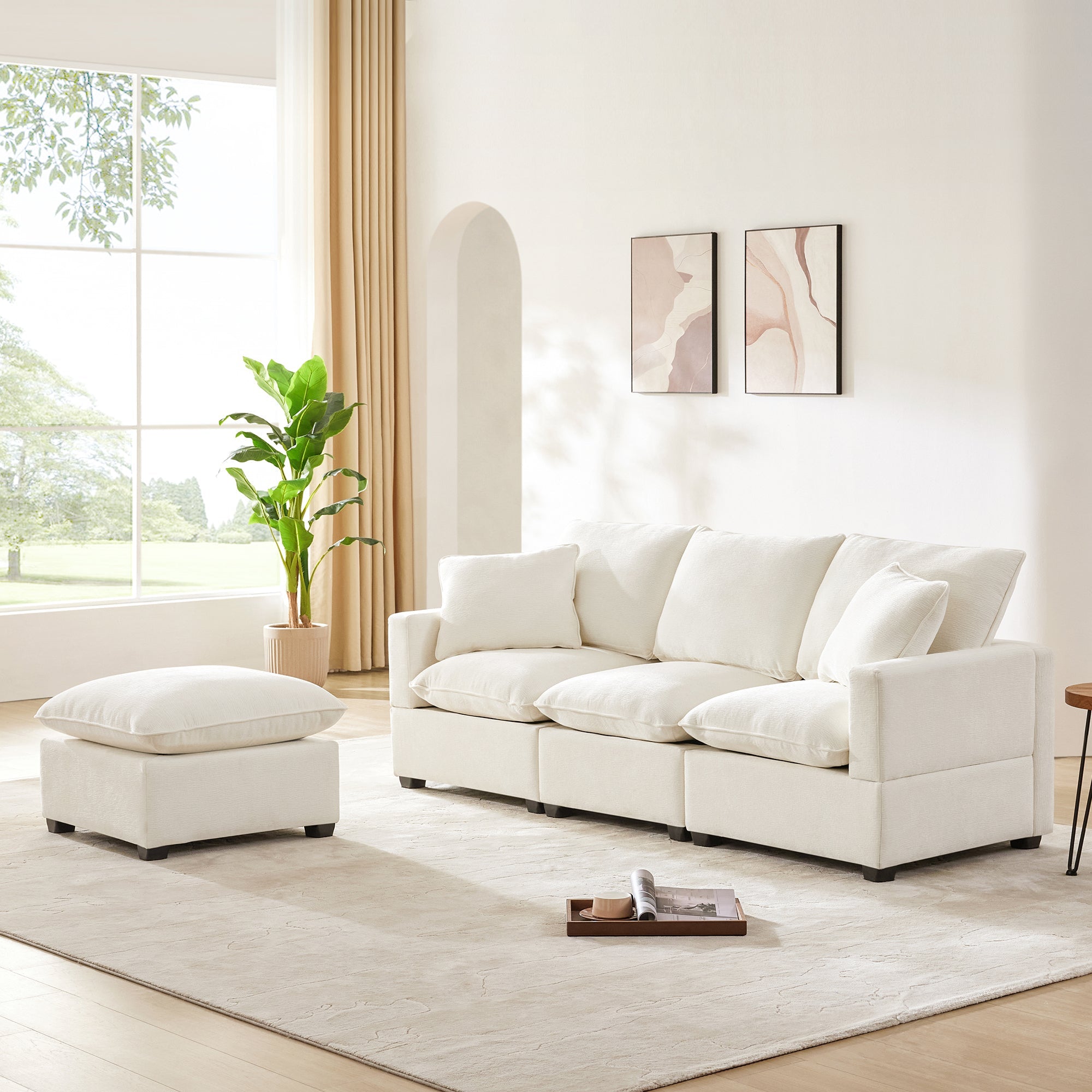 Chenille Modular L-Shape Sofa