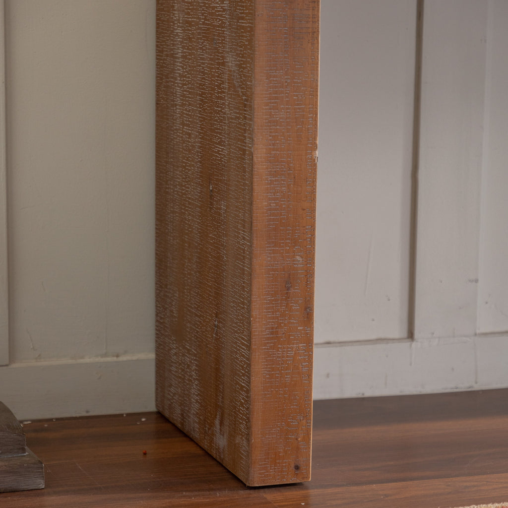 Rustic Console Table with Carved Detail