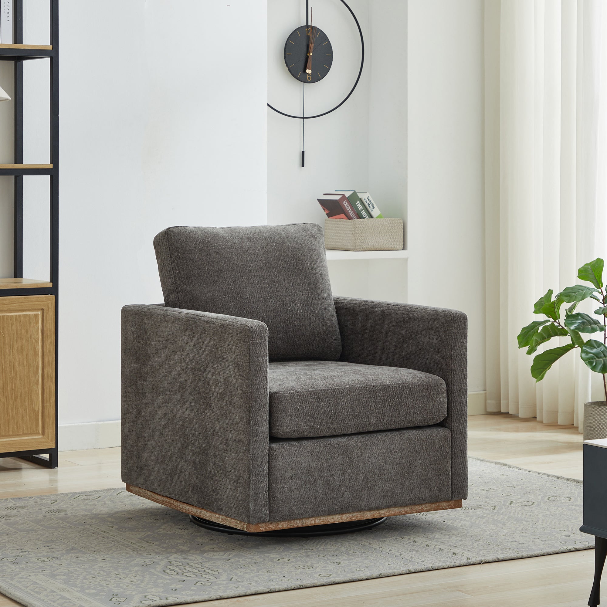 Modern Square Upholstered Swivel Accent Chair