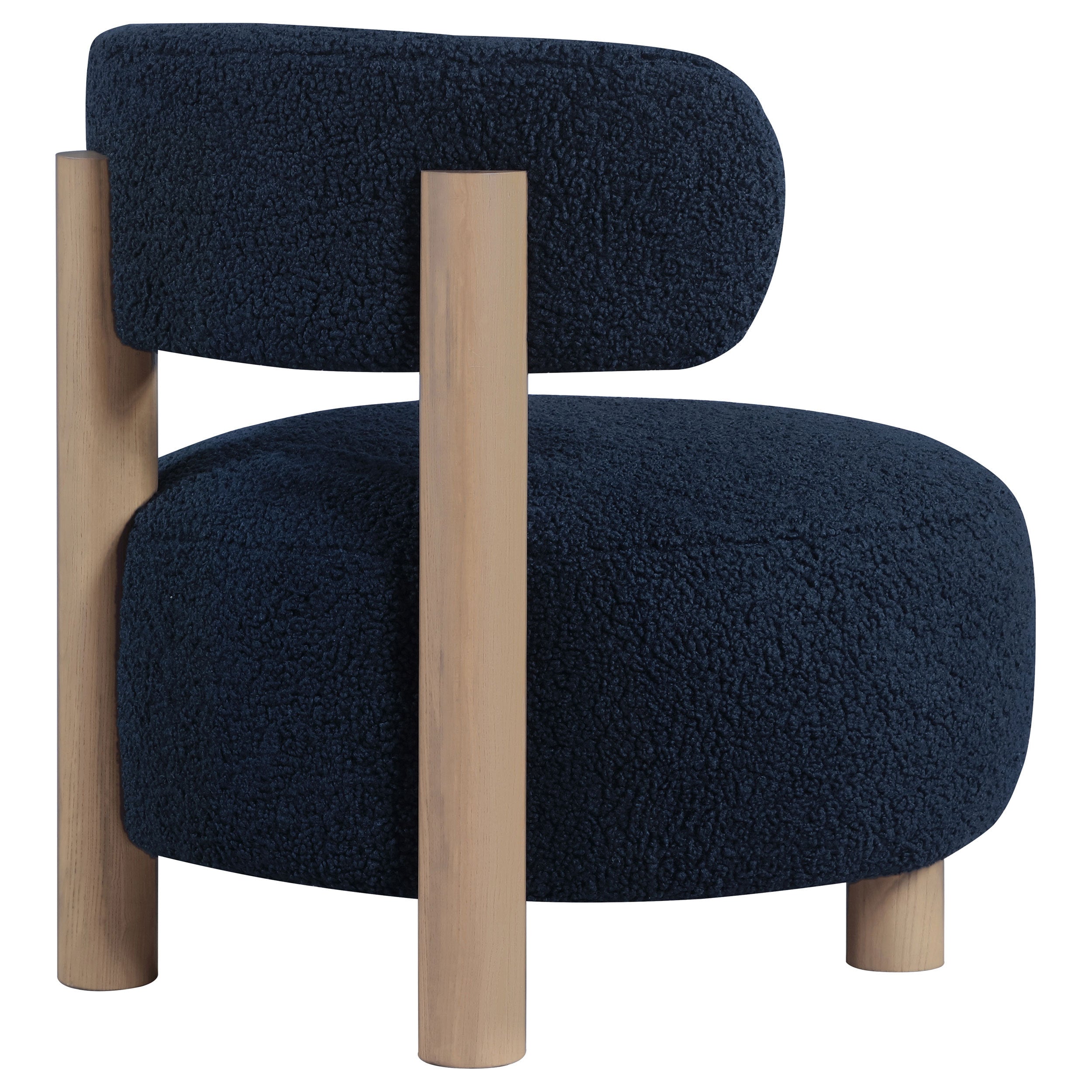 Modern Boucle Upholstered Barrel Back Accent Chair