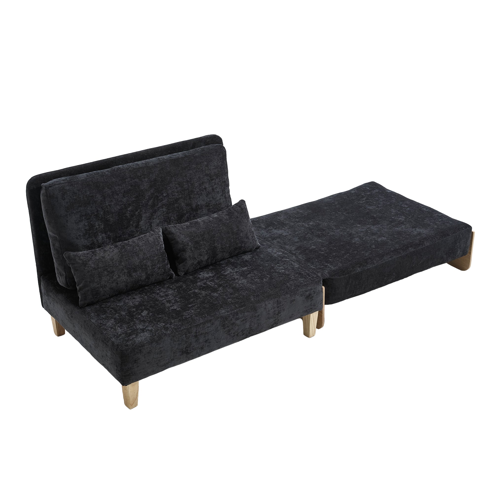 Mid-Century Modern Chenille Foldable Sofa Bed Recliner