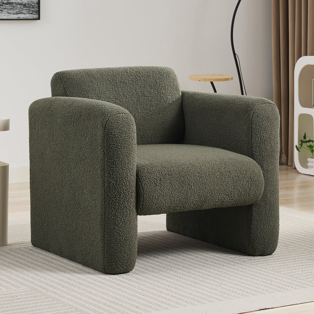Marlowe Modern Sherpa Upholstered Comfy Reading Accent Chair