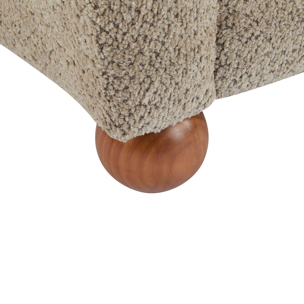 Cozy Wingback Accent Chair with Round Wood Feet