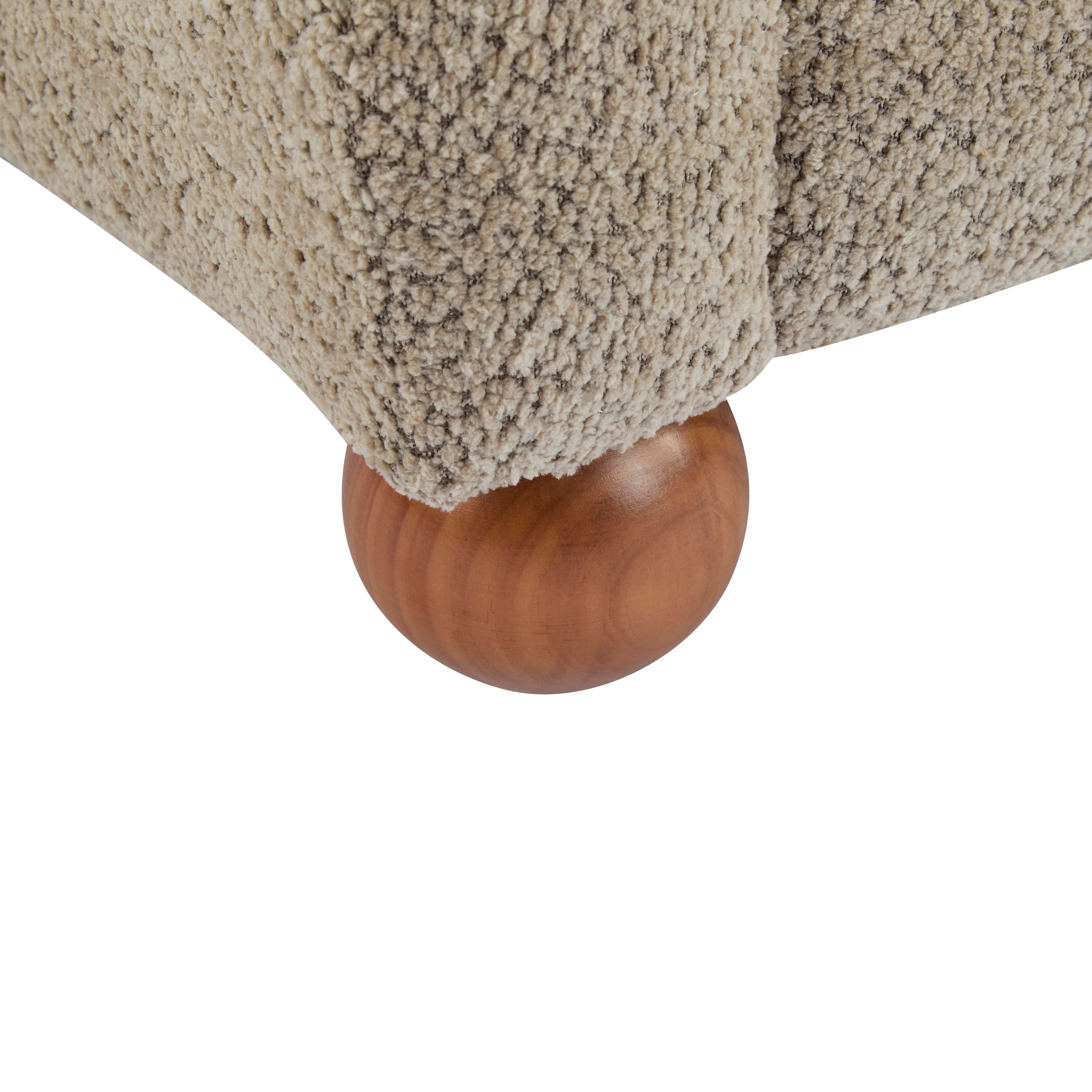 Cozy Wingback Accent Chair with Round Wood Feet