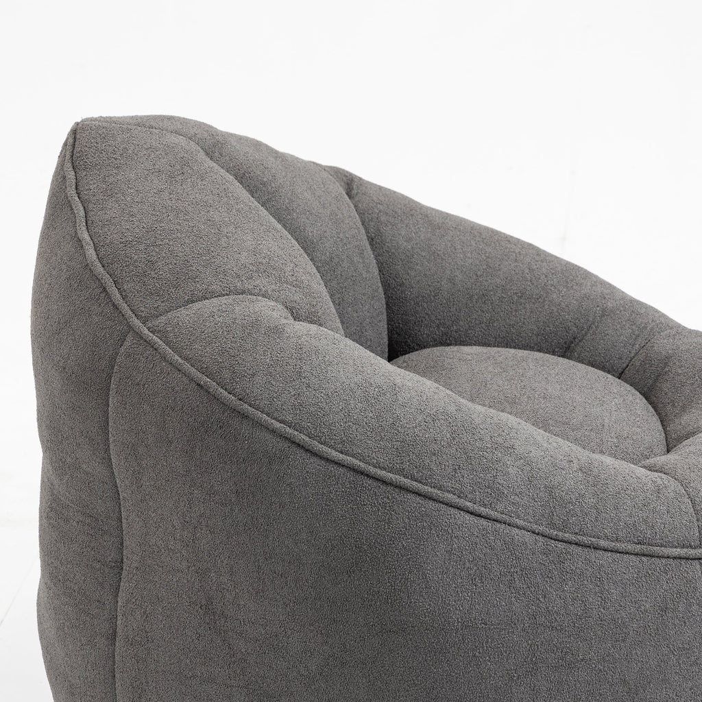Bean Bag Sofa Chair with High-Pressure Foam and Footrest