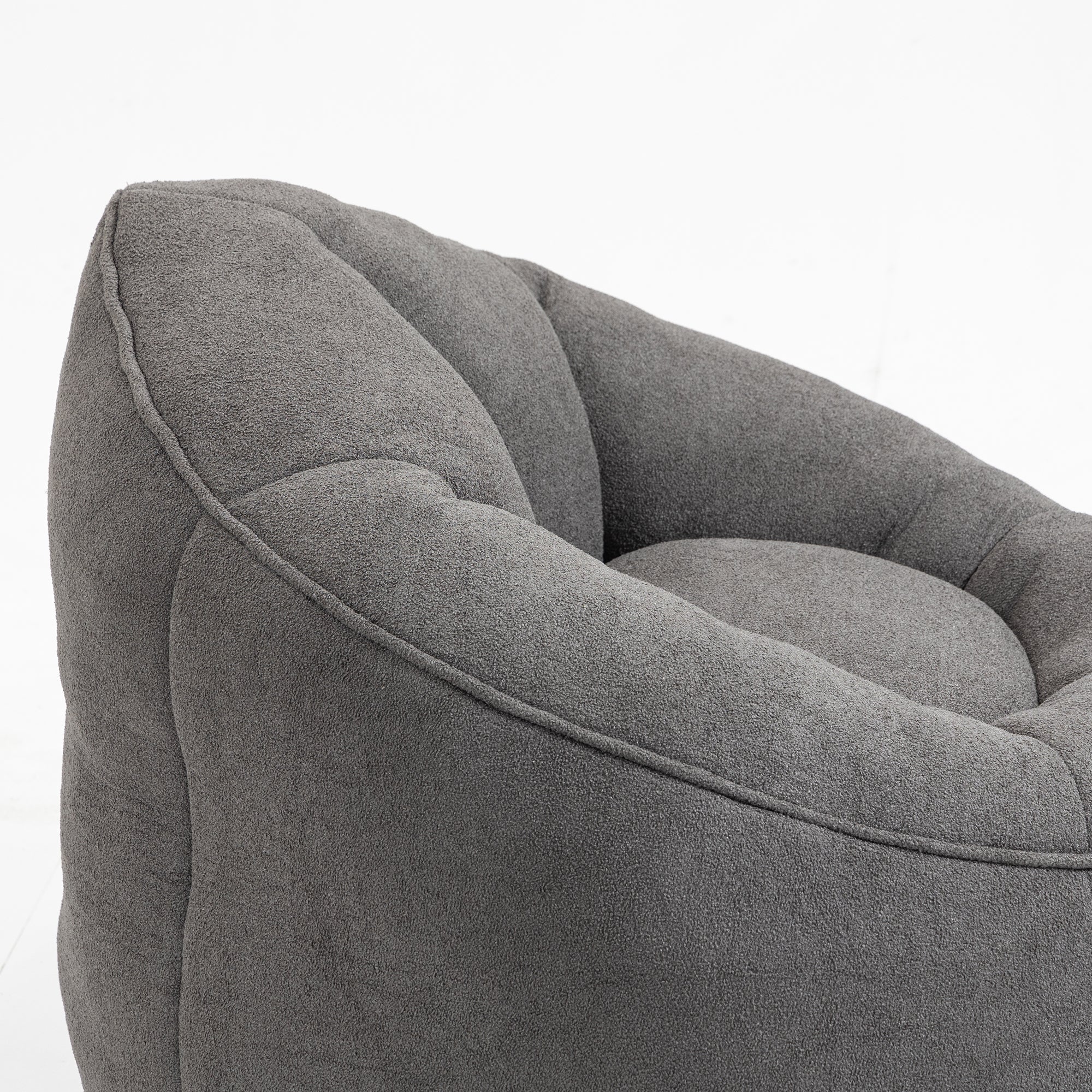 Bean Bag Sofa Chair with High-Pressure Foam and Footrest