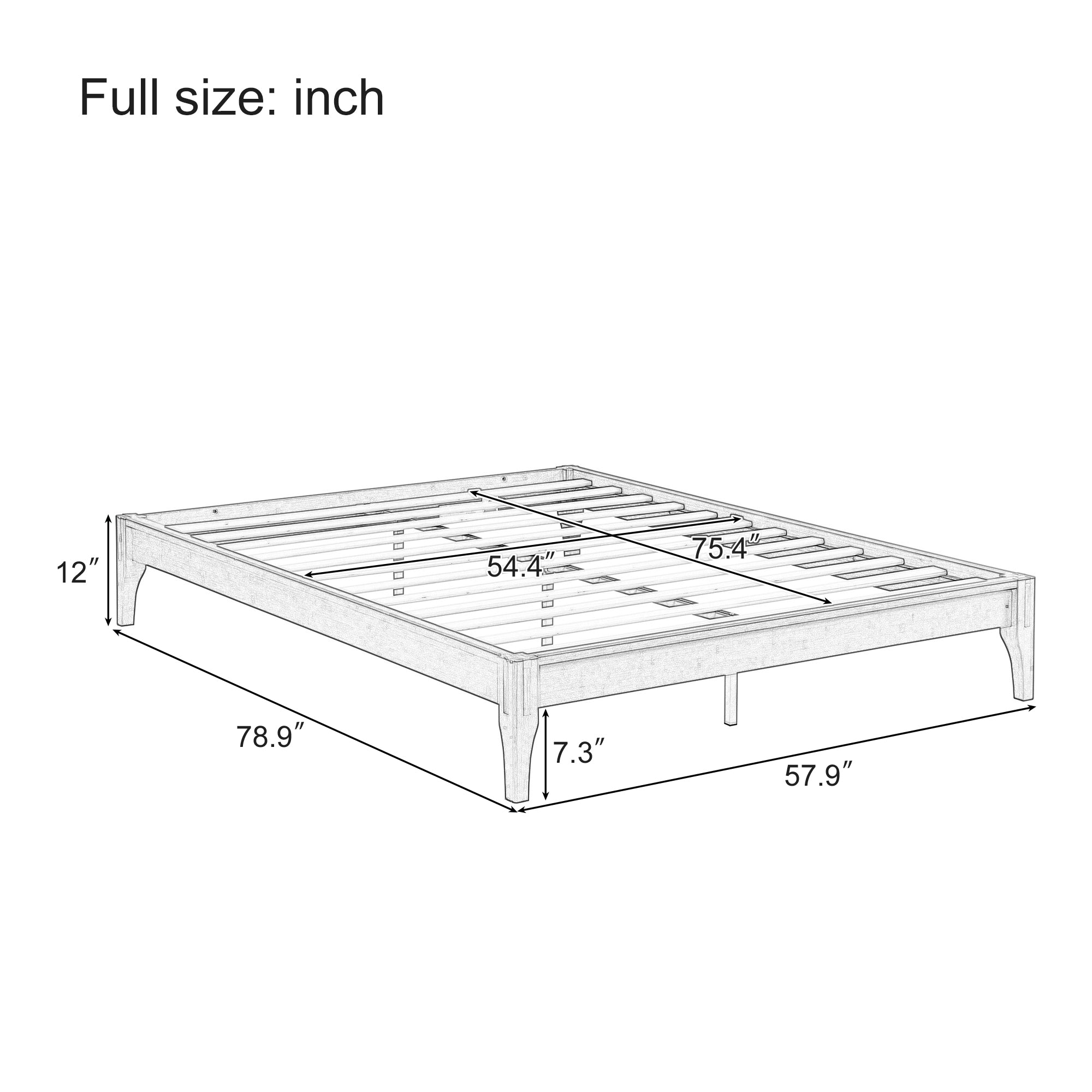 Bamboo Wood Platform Bed Frame
