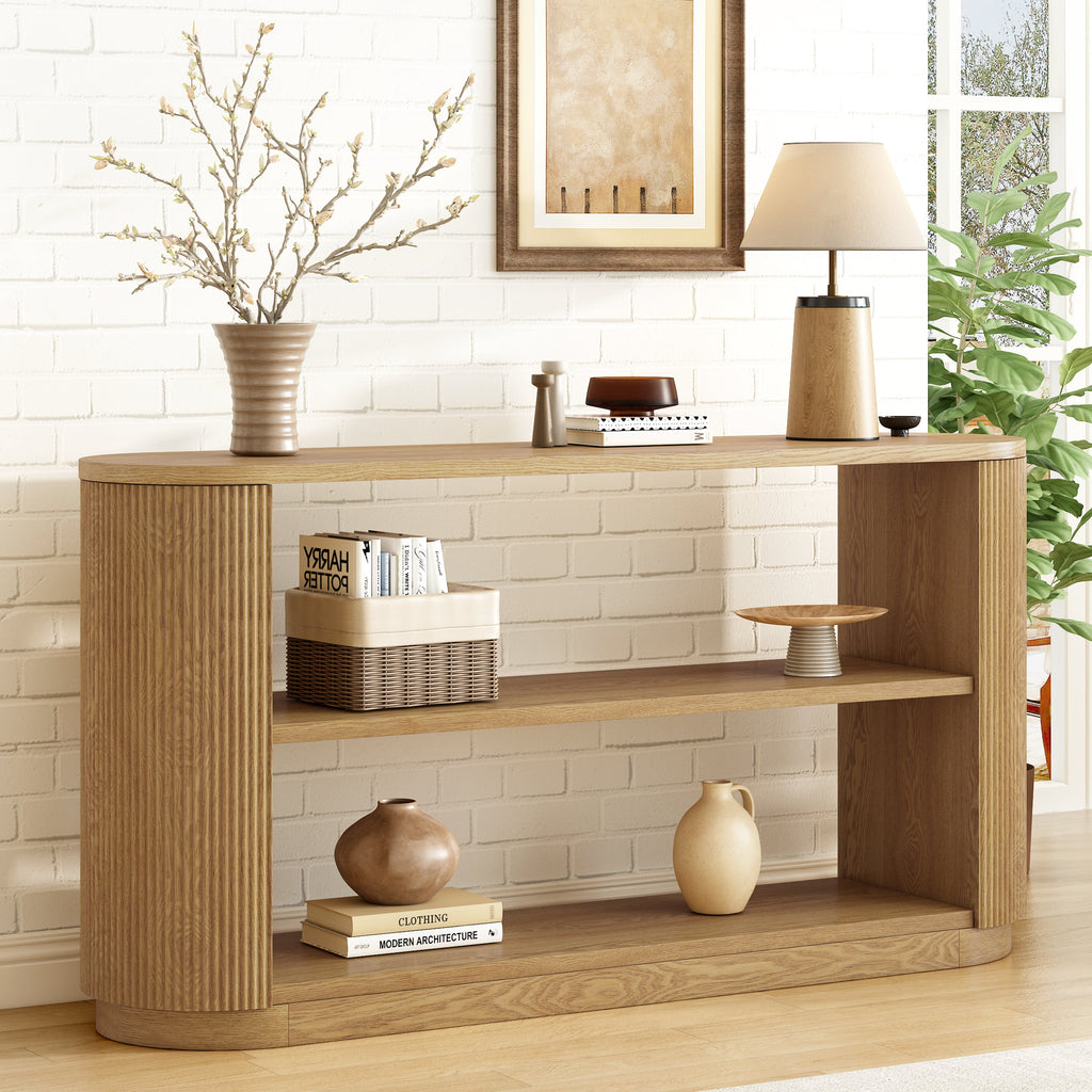 Modern Entryway Console Table with Open Shelf