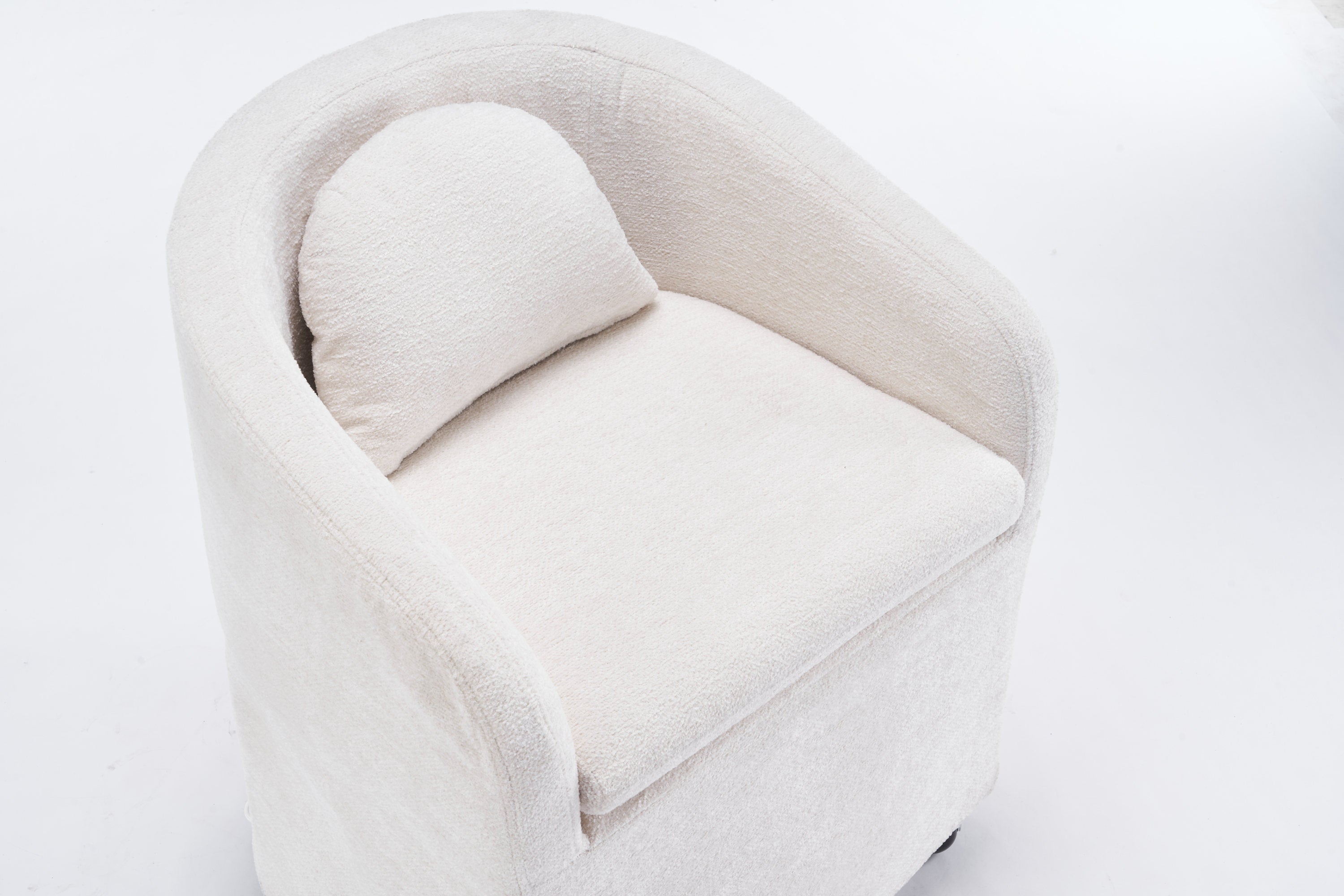 Cheswick Chenille Upholstered Dining Arm Chair With Back Cushion and Wheels