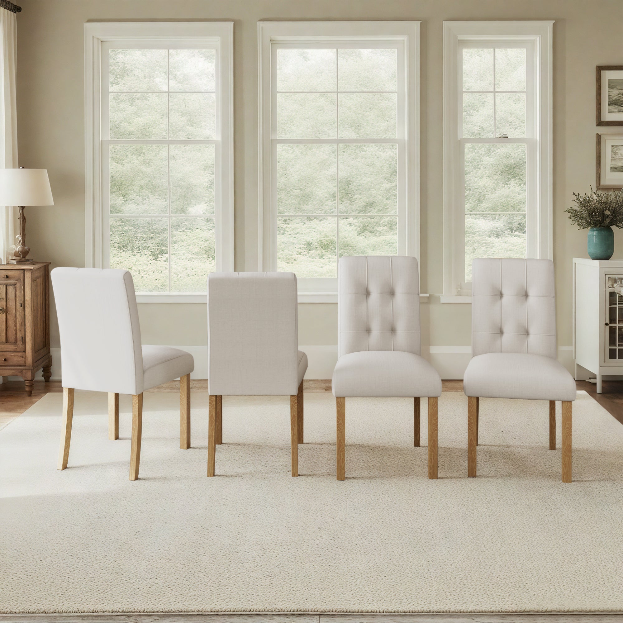 Franklin Tufted Upholstered Dining Chairs, Set of 4
