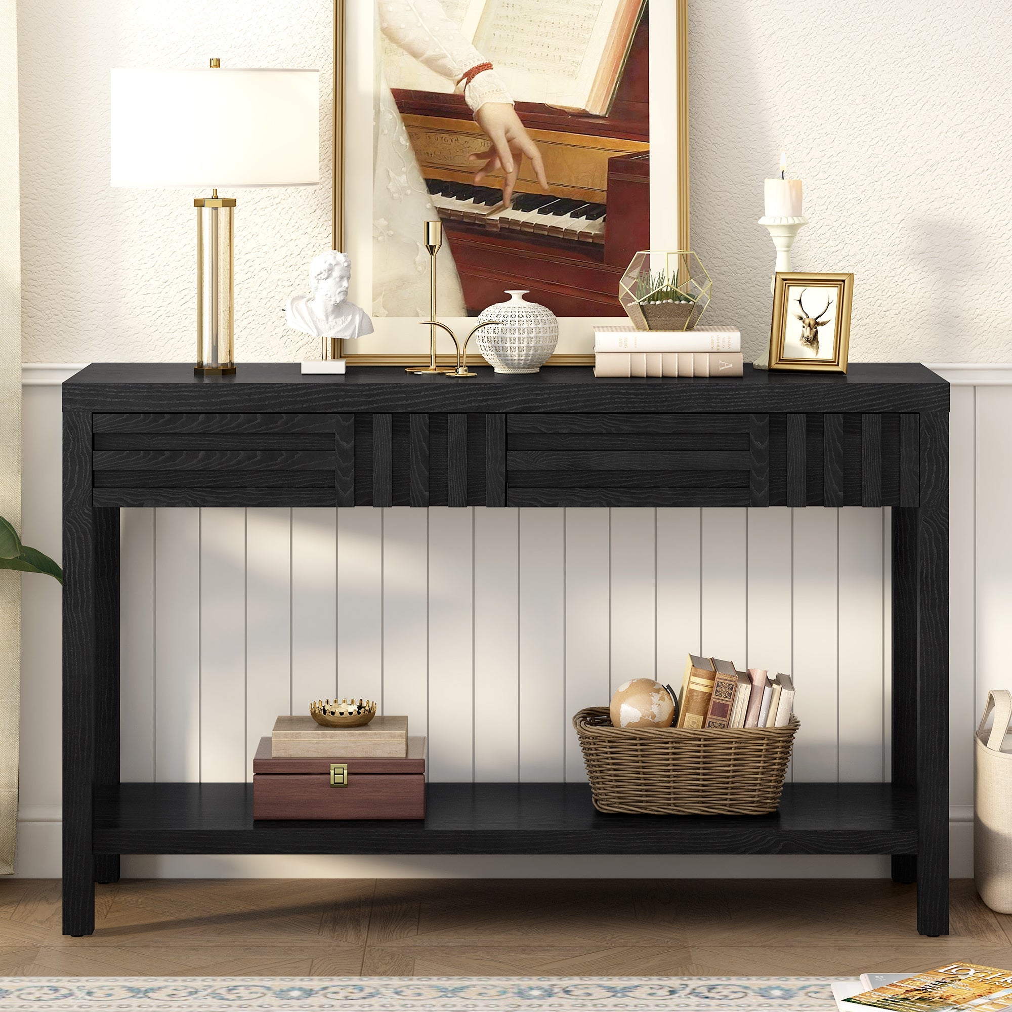 Geometric Drawer Entryway Console Table