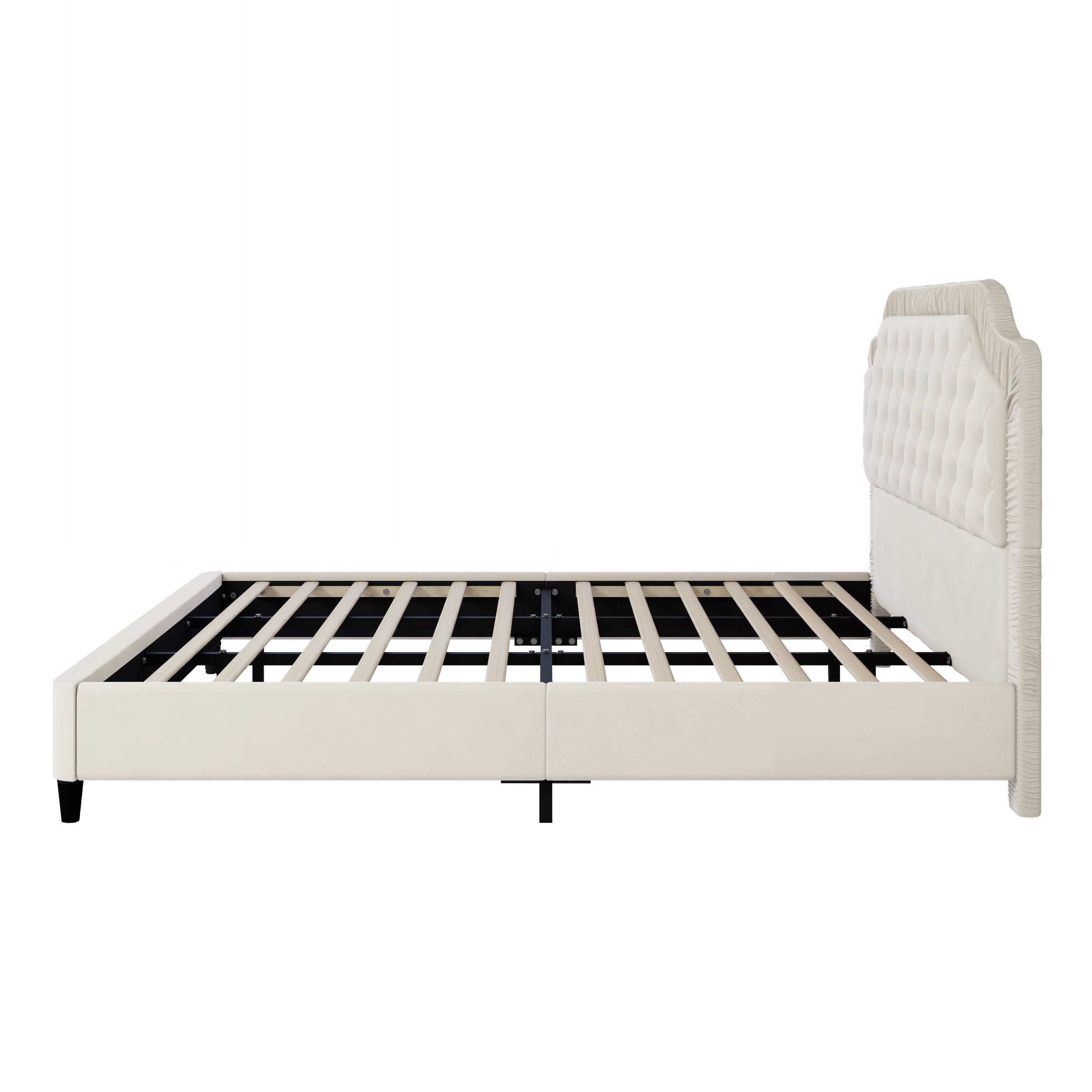 Button Tufted Headboard Bed