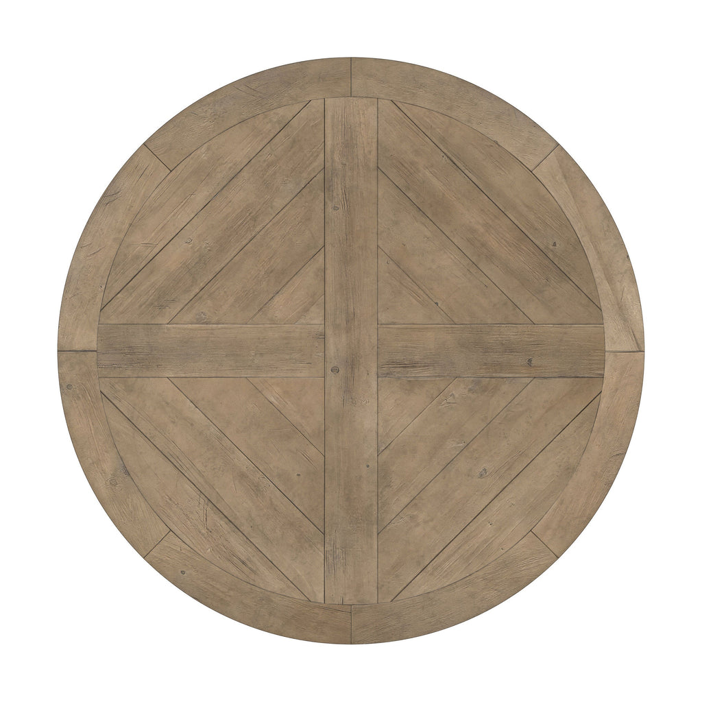 Rhea Rustic Honey Round Wood Dining Table