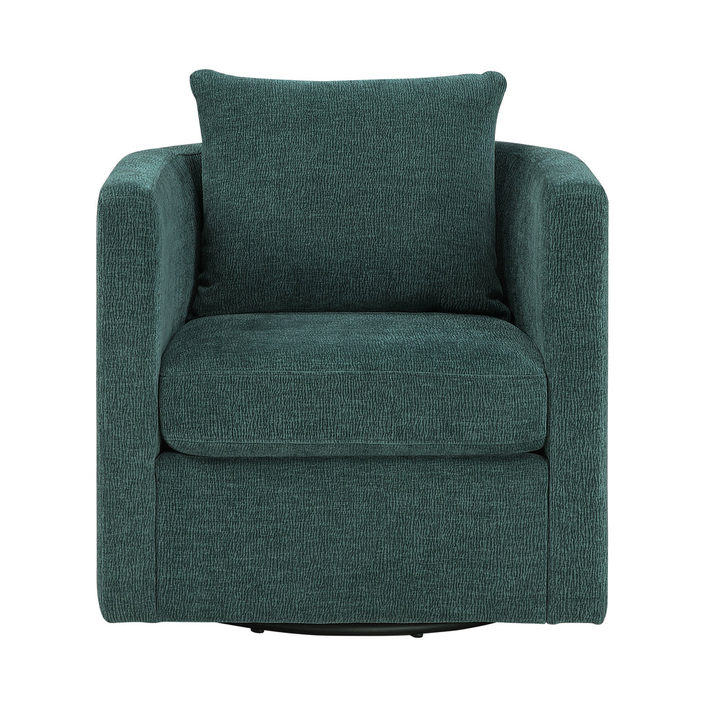 Sutton Light Grey Performance Fabric Swivel Barrel Chair